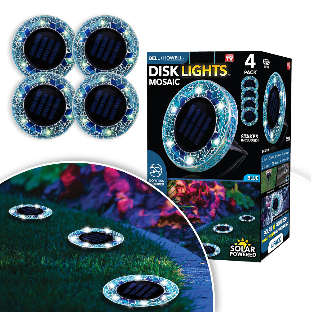 Bell + Howell Pathway & Landscape Mosaic Disk Light 4 Pack