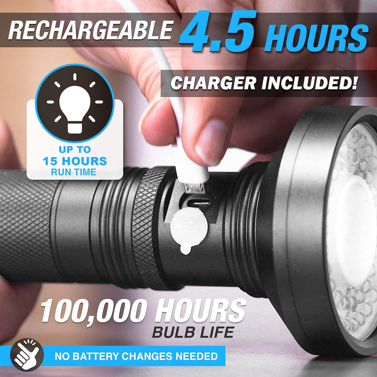 Rechargeable Wide Beam Flashlight