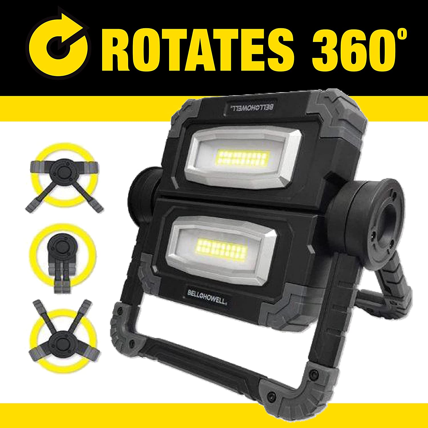 Bell+Howell Worklight 360 PRO Waterproof Portable Folding Worklight Heavy-Duty Flood Light Dual Lighting Multi Position Original As Seen On TV