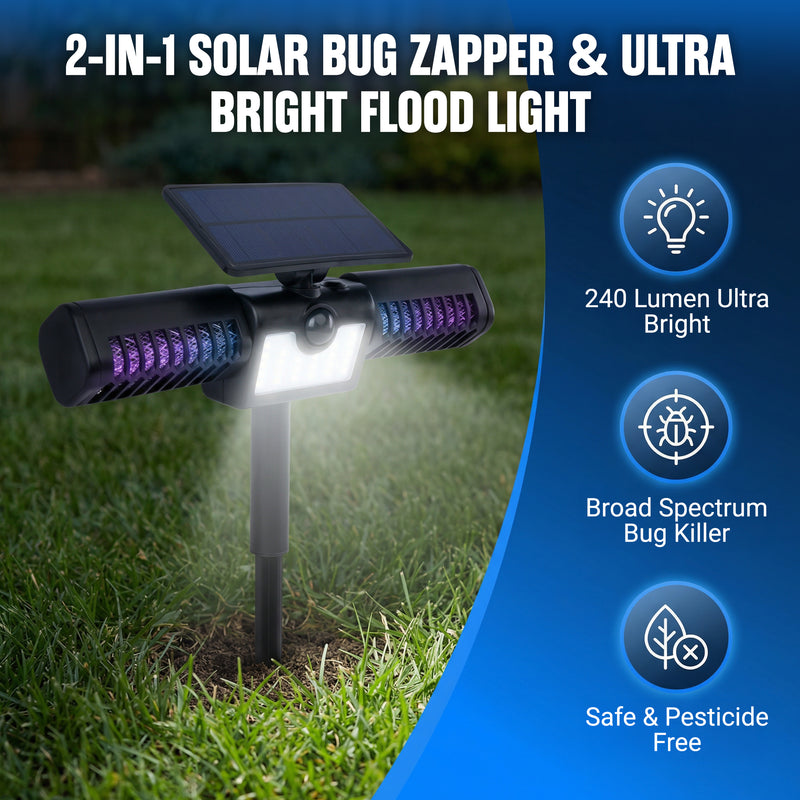 Rogue Monster Solar Bug Zapper – 2-in-1 Solar Flood Light & Electric Mosquito Zapper for Outdoor Pest Control