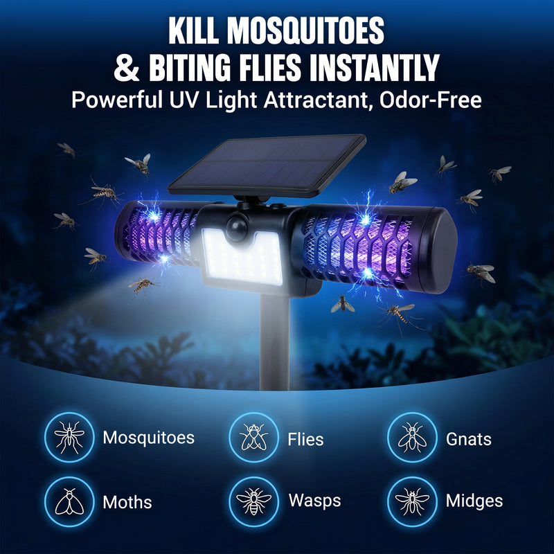 Rogue Monster Solar Bug Zapper – 2-in-1 Solar Flood Light & Electric Mosquito Zapper for Outdoor Pest Control