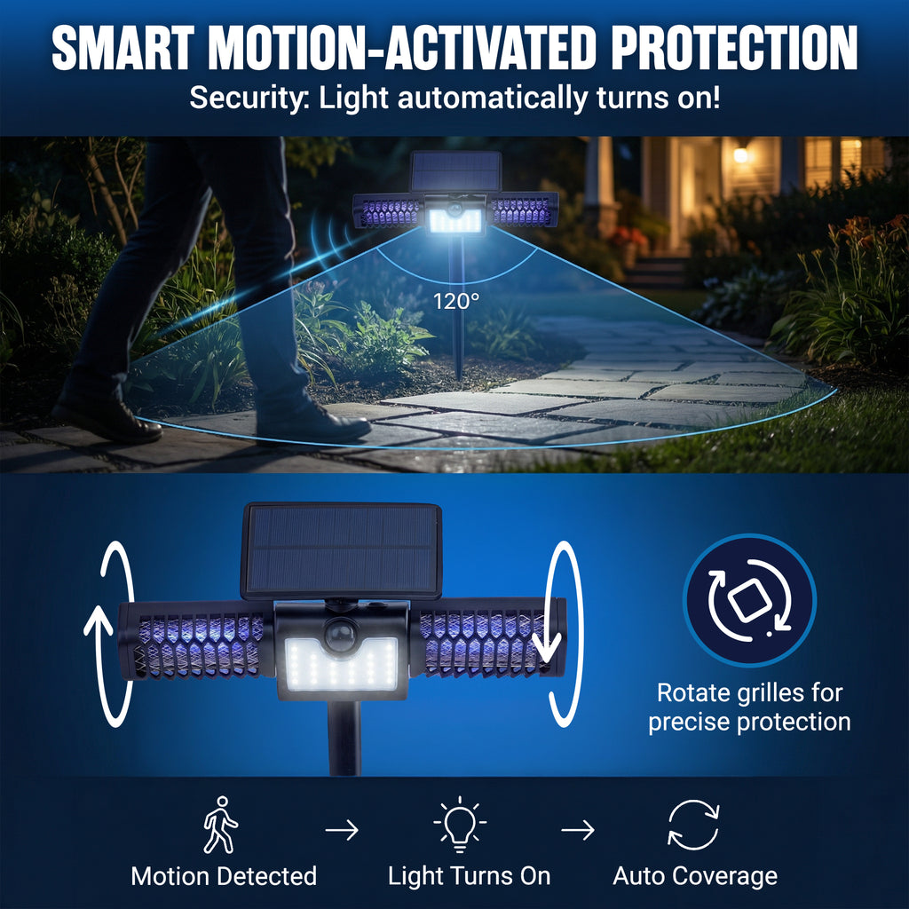 Rogue Monster Solar Bug Zapper – 2-in-1 Solar Flood Light & Electric Mosquito Zapper for Outdoor Pest Control
