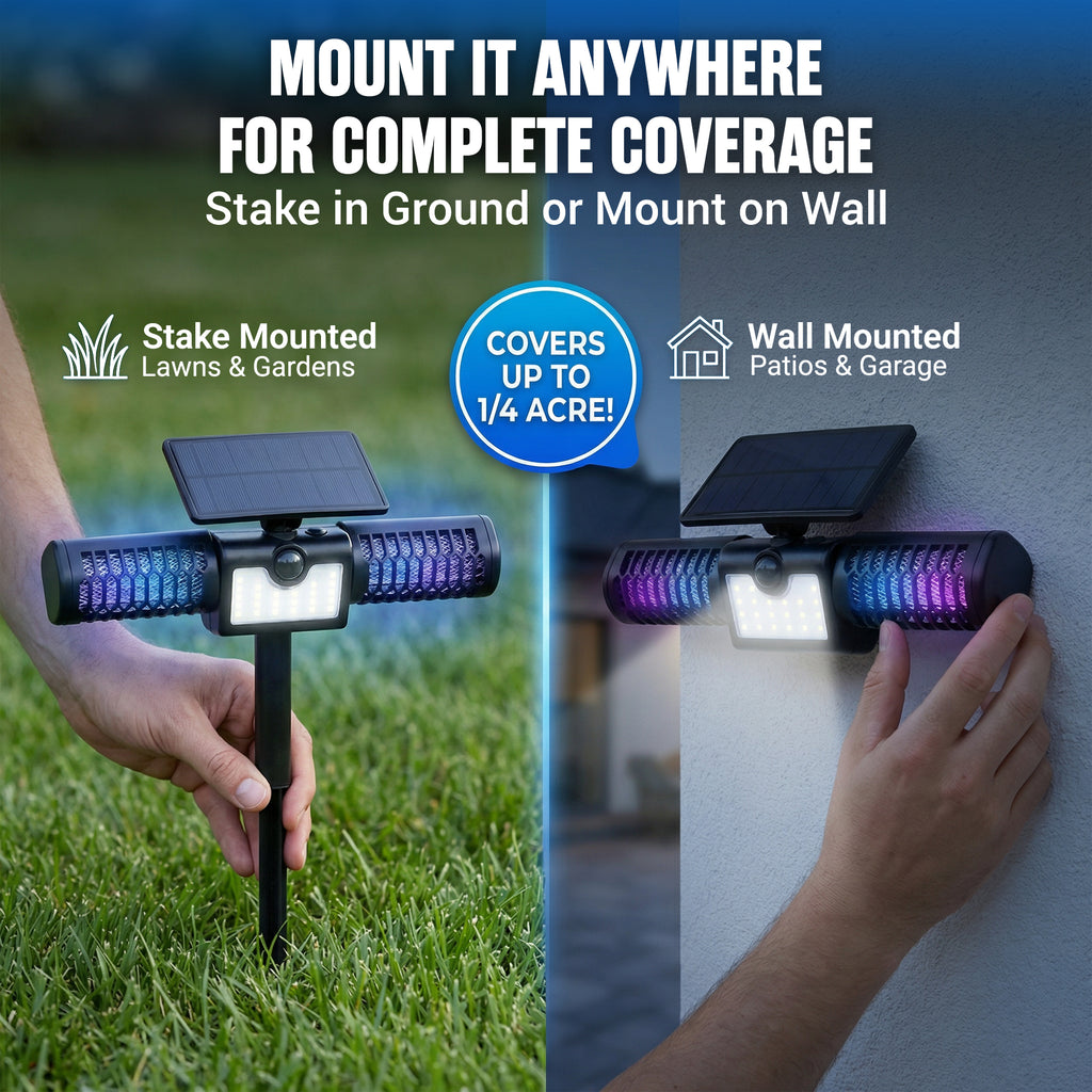 Rogue Monster Solar Bug Zapper – 2-in-1 Solar Flood Light & Electric Mosquito Zapper for Outdoor Pest Control