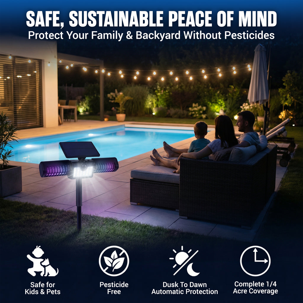 Rogue Monster Solar Bug Zapper – 2-in-1 Solar Flood Light & Electric Mosquito Zapper for Outdoor Pest Control