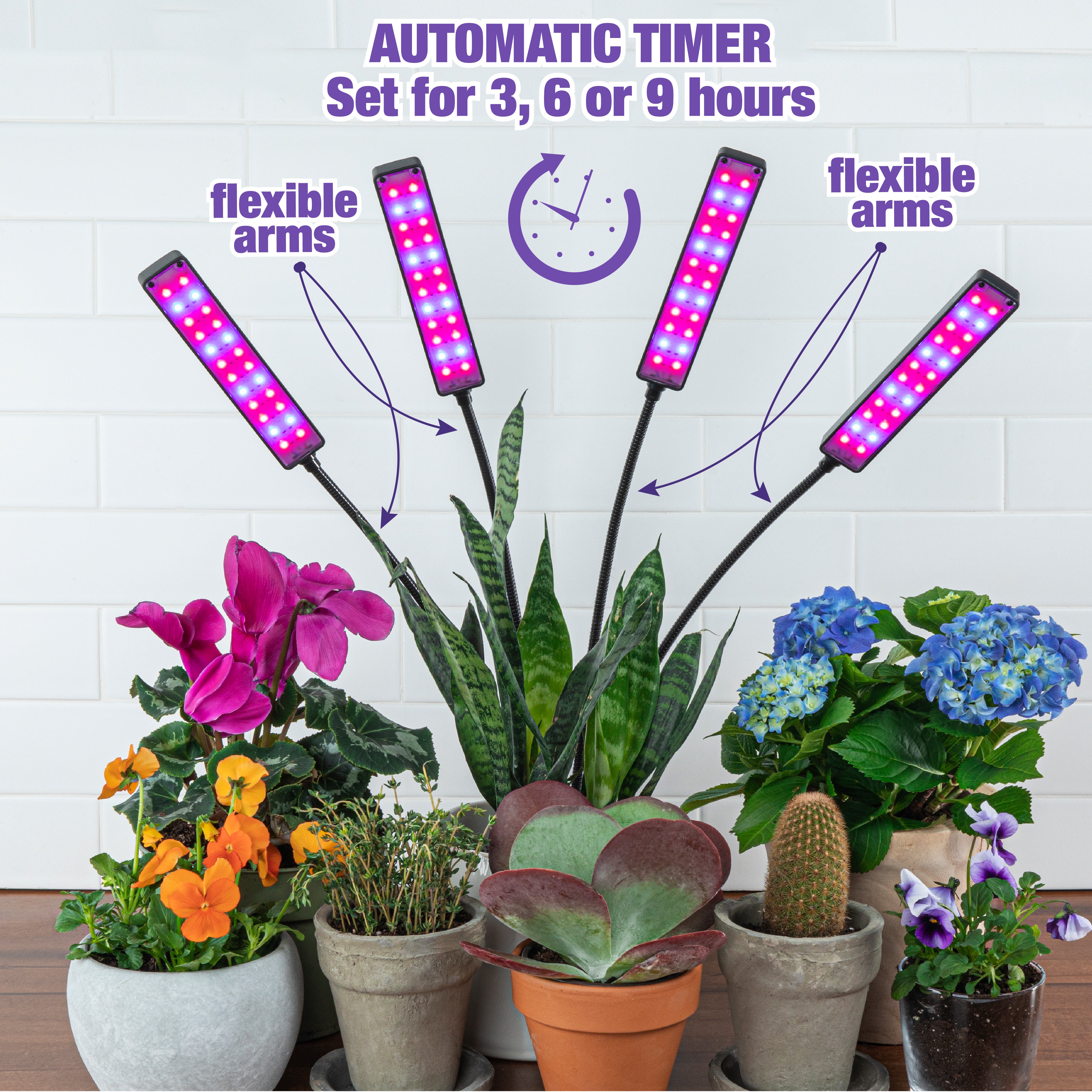 Bionic Grow Light - 2, 3 and 4-Head Adjustable Full Spectrum LED