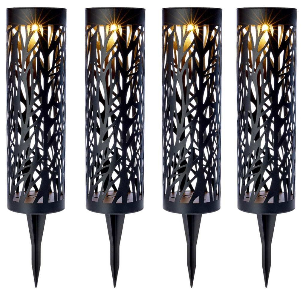 Solar Powered Steel Pathway Bollard Lights, IP65 Water Resistant, LED, Aesthetic, Modern Design, All Season Safe, Summer, Fall, Winter, Spring, Landscape, Lawn, Garden