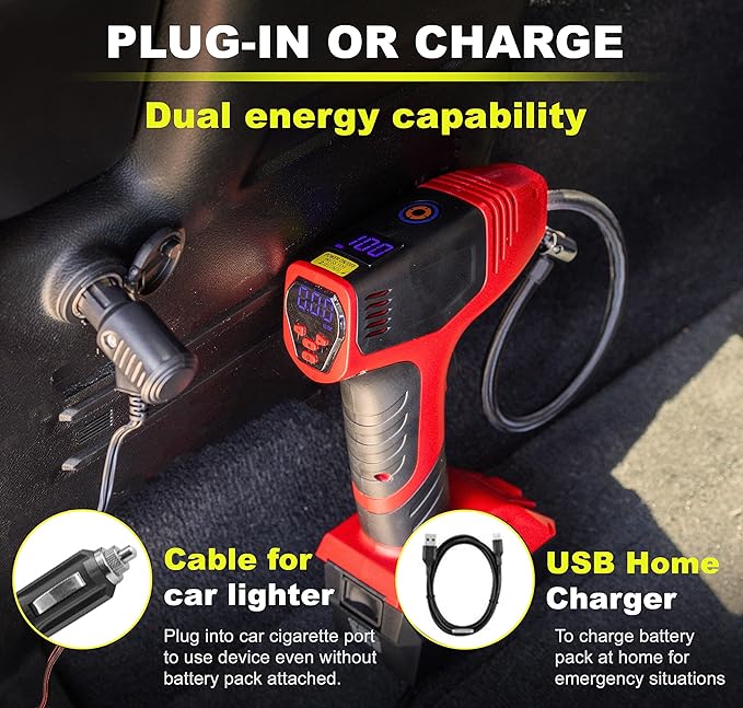 Bullseye PRO - Portable Air Compressor & Tire Inflator 2000mah