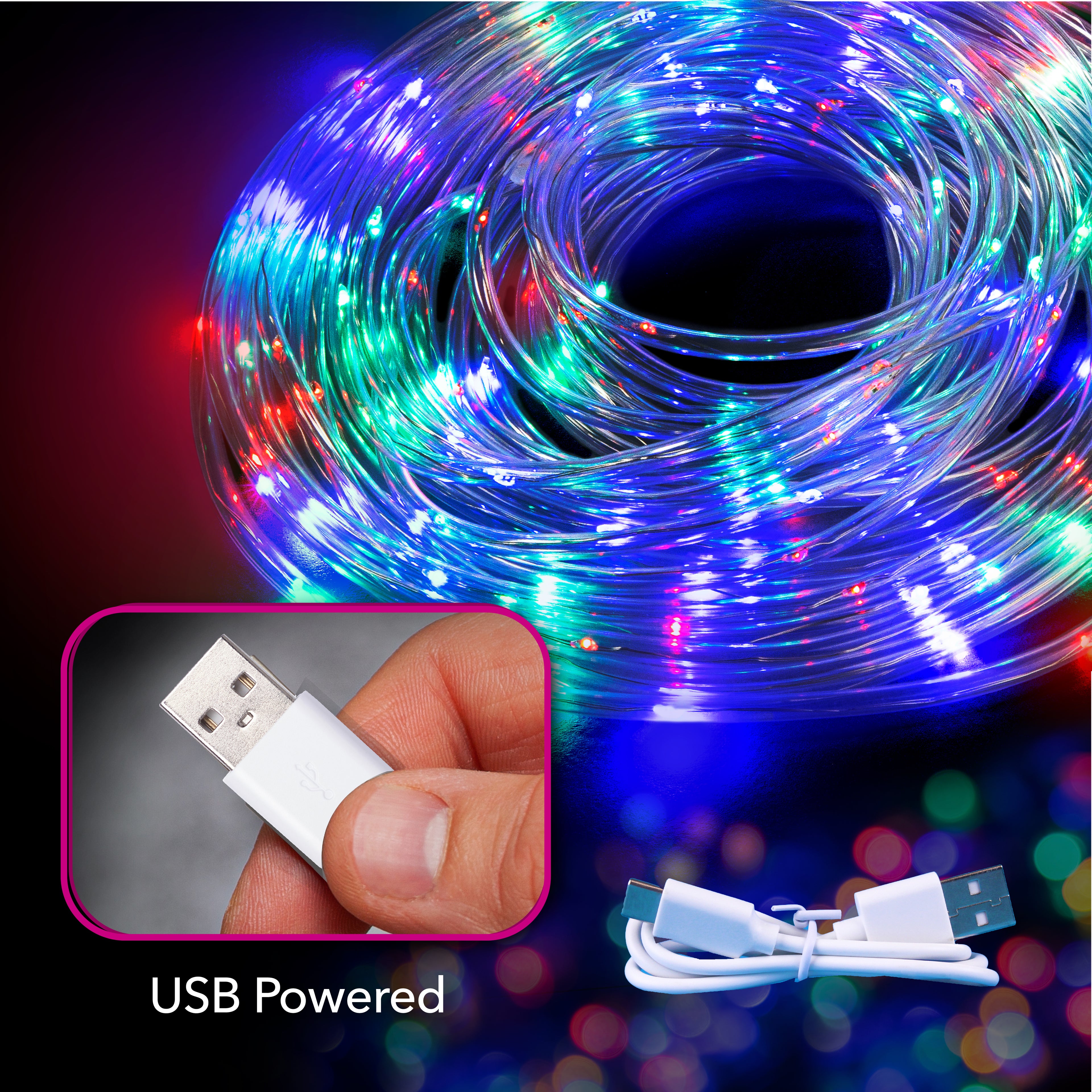 Bell + Howell 50' Bionic Color Changing Solar Powered Rope Lights - 50 FEET