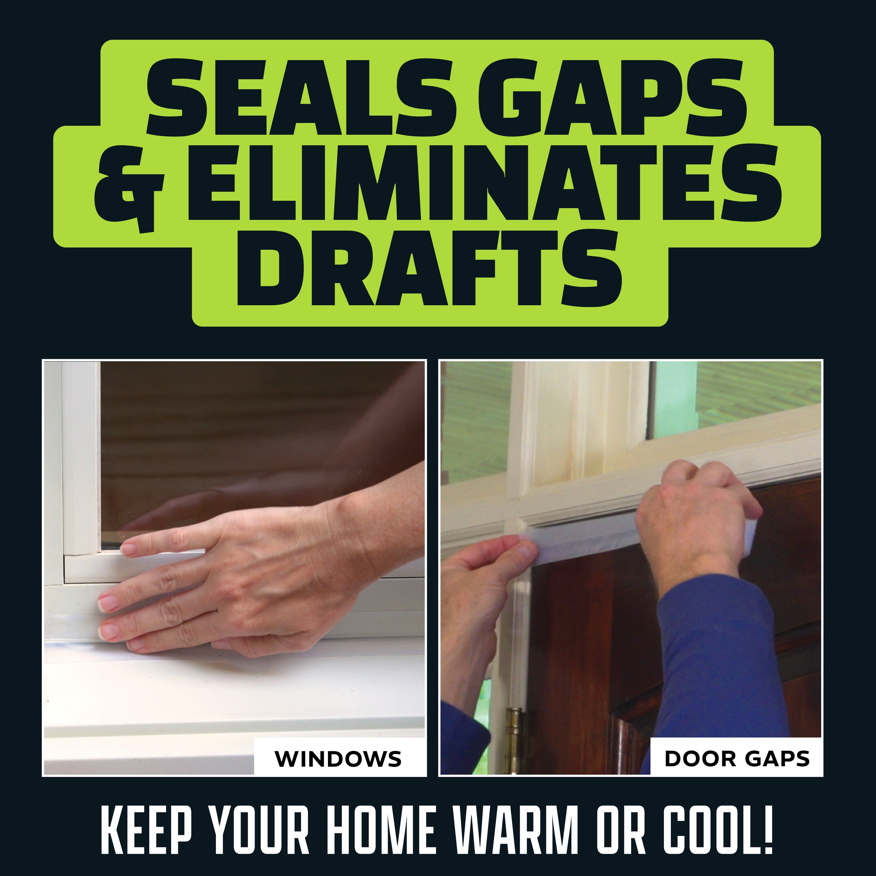 Alien Draft Seal 64 Feet Insulation Tape, Transparent Silicone Weather Stripping Door Seal Strip and Under Door Draft Stopper for Window Seal and Door Bottom Seal