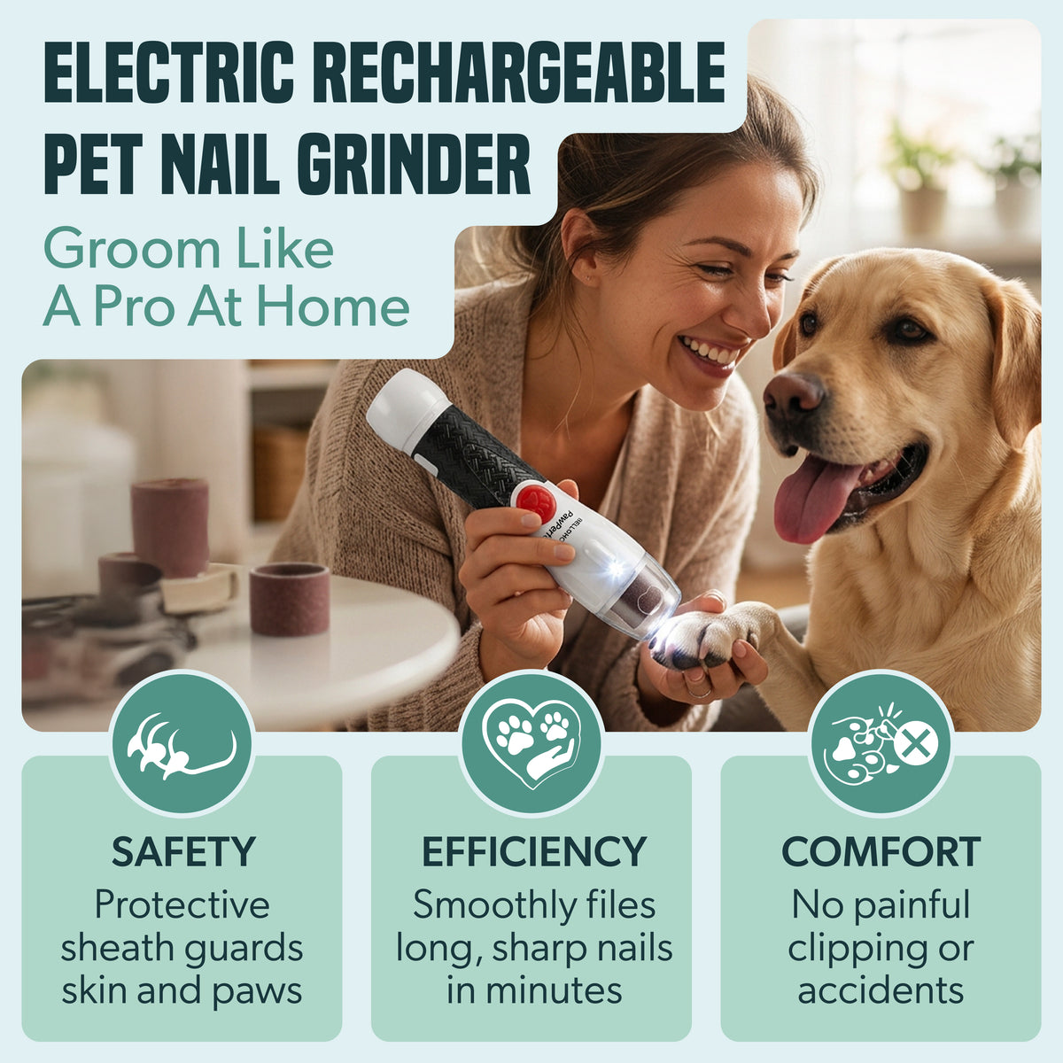 Paw Perfect Rechargeable Pet Nail Trimmer – Bell + Howell