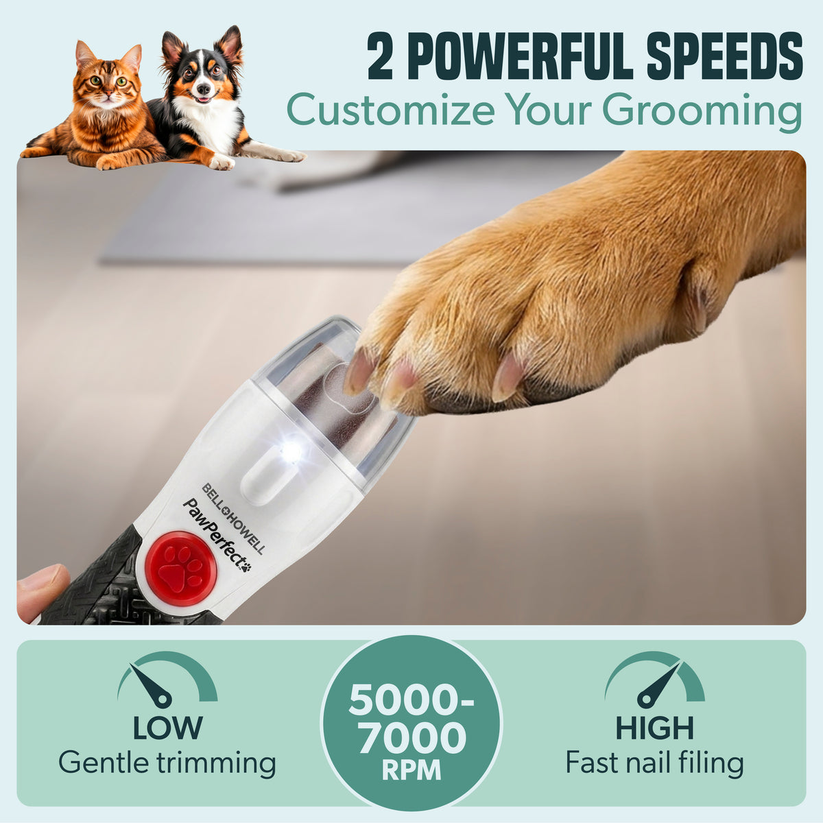 Paw Perfect Rechargeable Pet Nail Trimmer – Bell + Howell