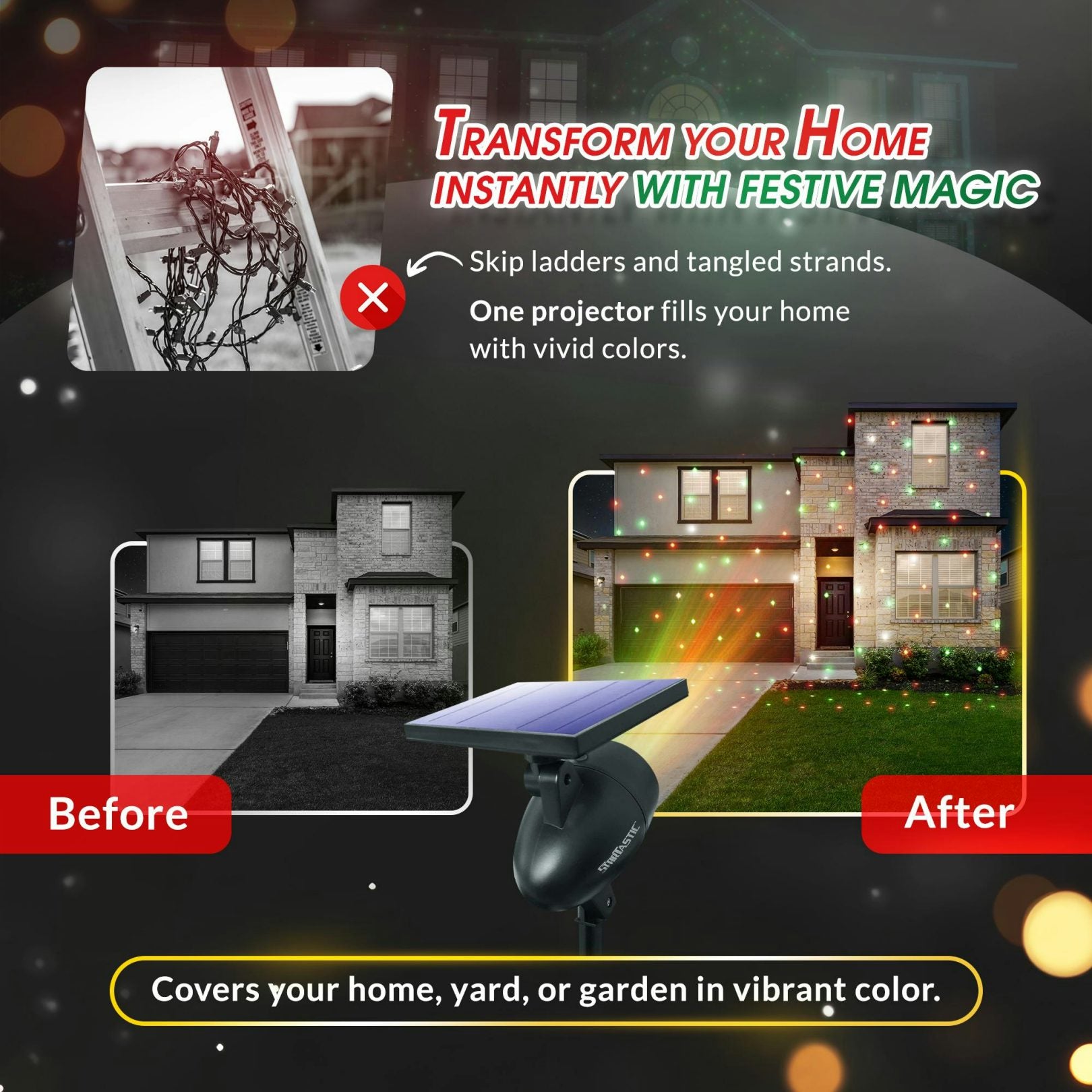 Solar StarTastic Motion Holiday Projector