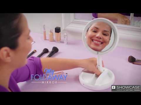 My Foldaway Mirror: LED Lighted, Double-Sided Vanity Mirror with 10x Magnification for Applying Makeup, Shaving, and Grooming