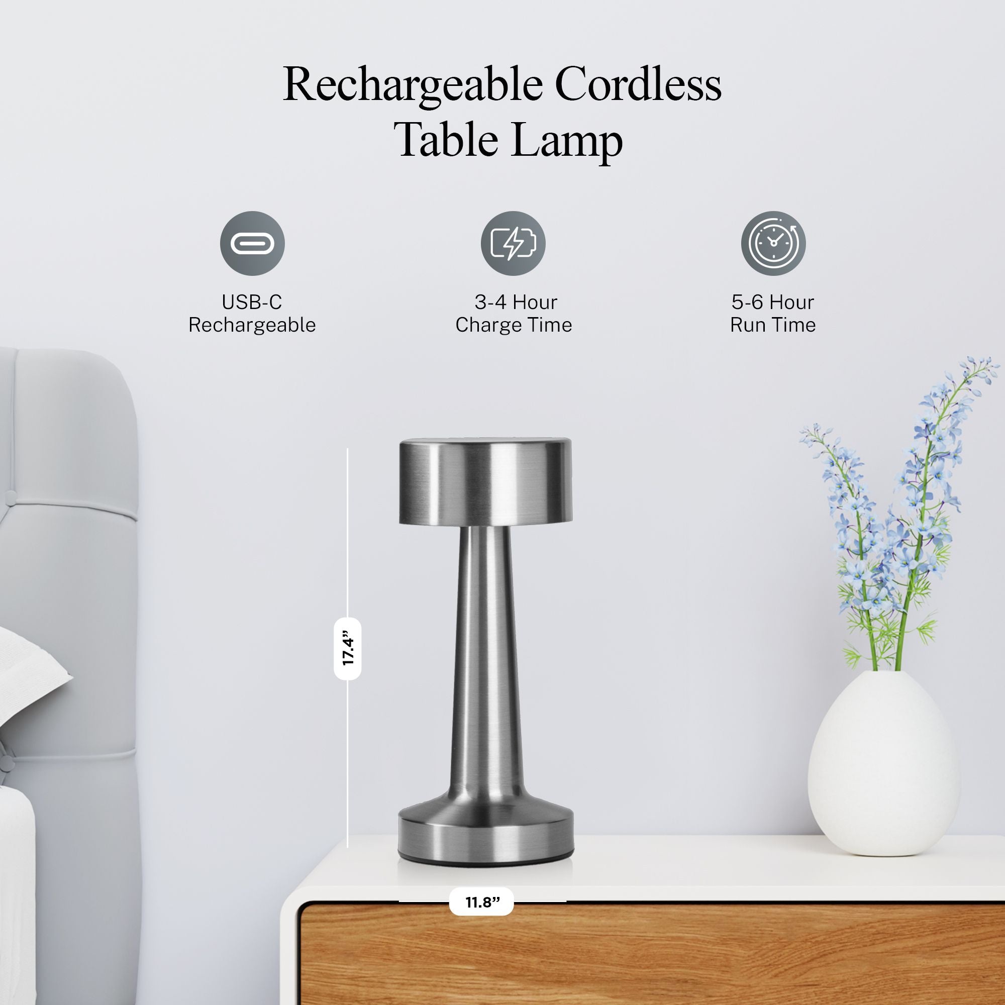 The Chelsea - Rechargeable Touch Control Lamp