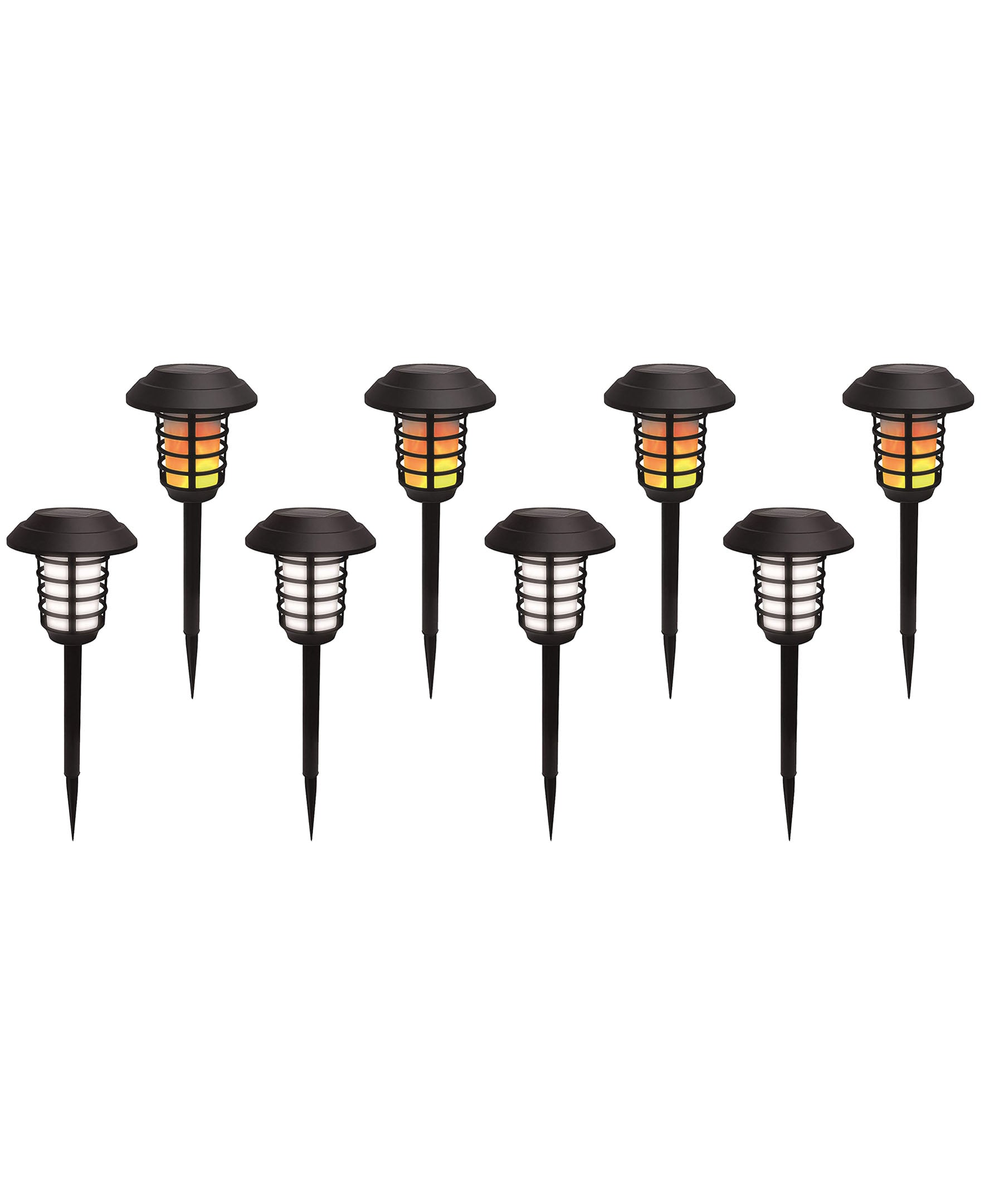 Bell + Howell 8-Pack 2-in-1 Flickering Flame Solar Pathway Lights
