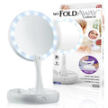 My Foldaway Mirror: LED Lighted, Double-Sided Vanity Mirror with 10x Magnification for Applying Makeup, Shaving, and Grooming