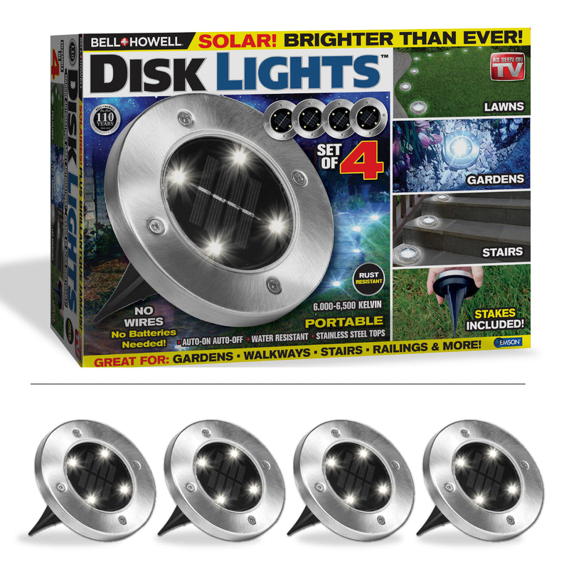 Bell + Howell Pathway & Landscape Disk Lights - 4 Pack