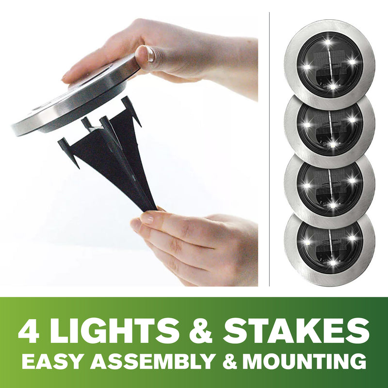 Bell + Howell Pathway & Landscape Disk Lights - 4 Pack