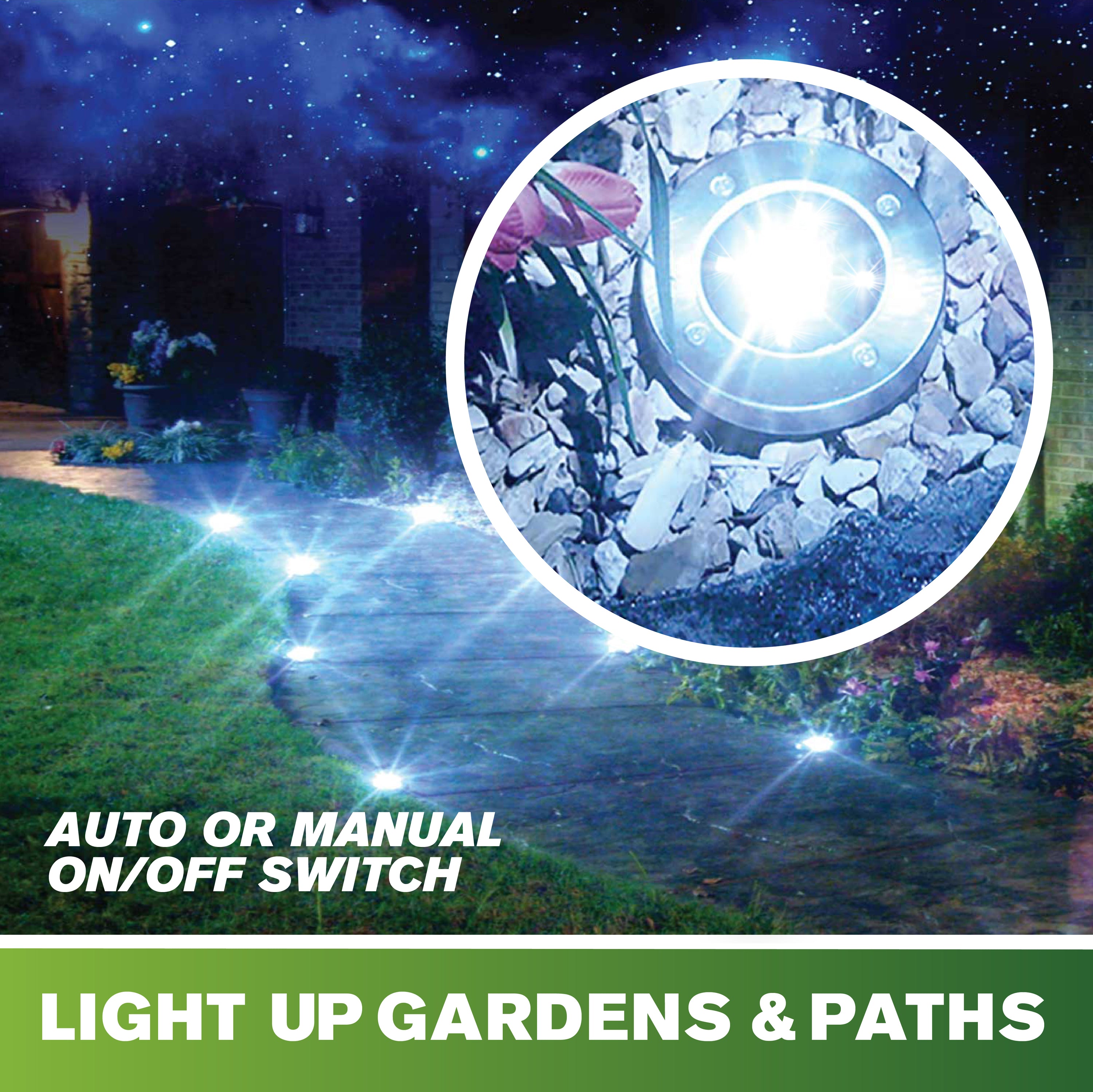 Bell + Howell Pathway & Landscape Disk Lights - 4 Pack