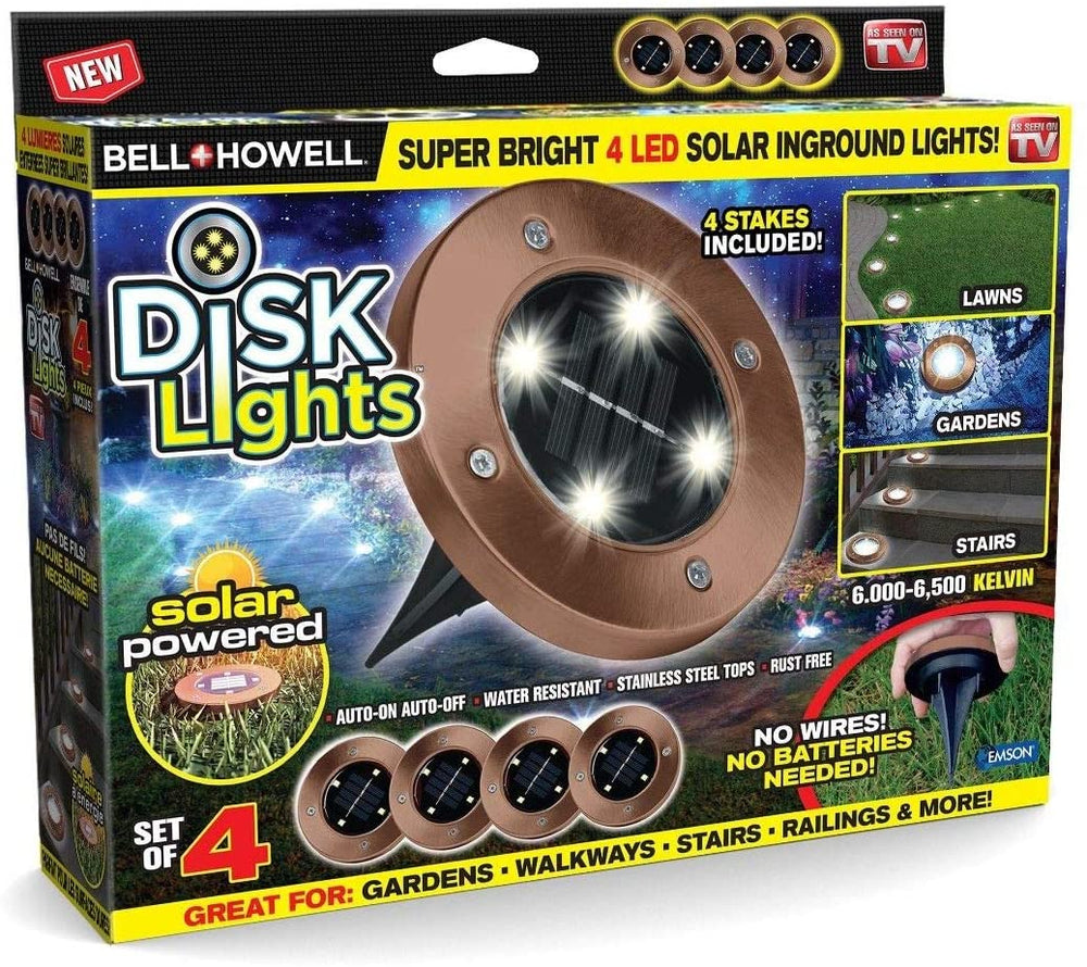 Bell + Howell Pathway & Landscape Disk Lights - Bronze - 4 Pack