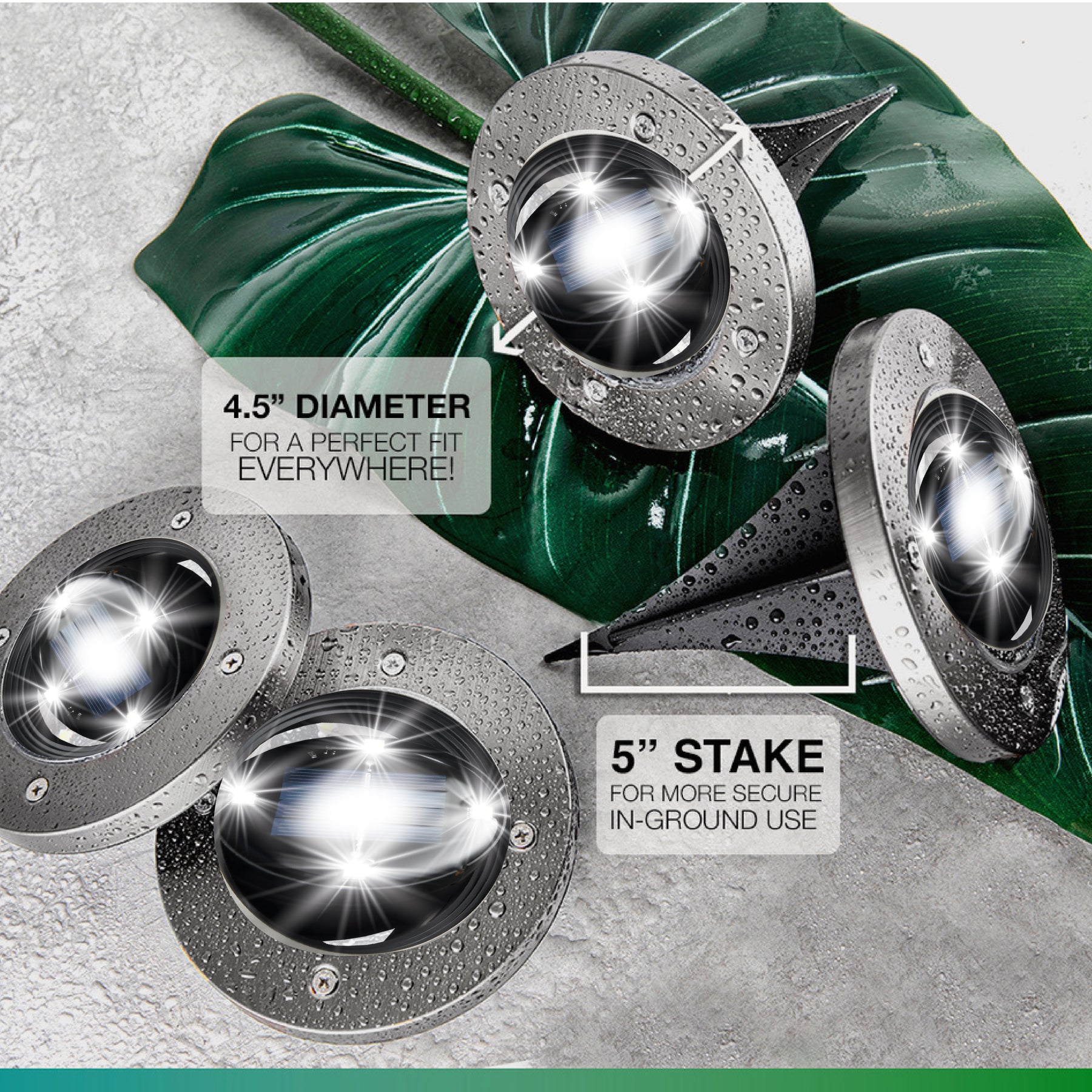 Bell + Howell Pathway & Landscape Swivel Disk Lights 4 Pack