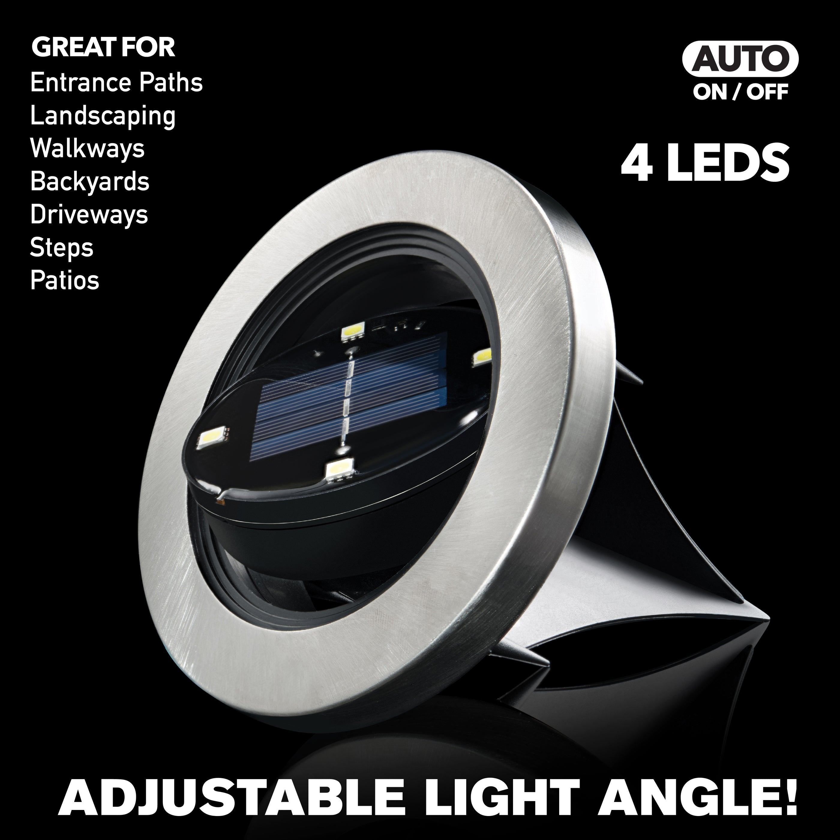 Bell + Howell Pathway & Landscape Swivel Disk Lights 4 Pack