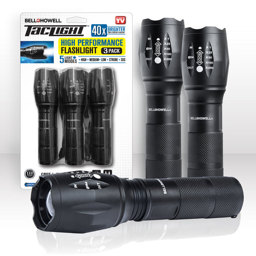 Bell Howell 3pk Taclight 40x High Performance 50000 HRS Flashlight