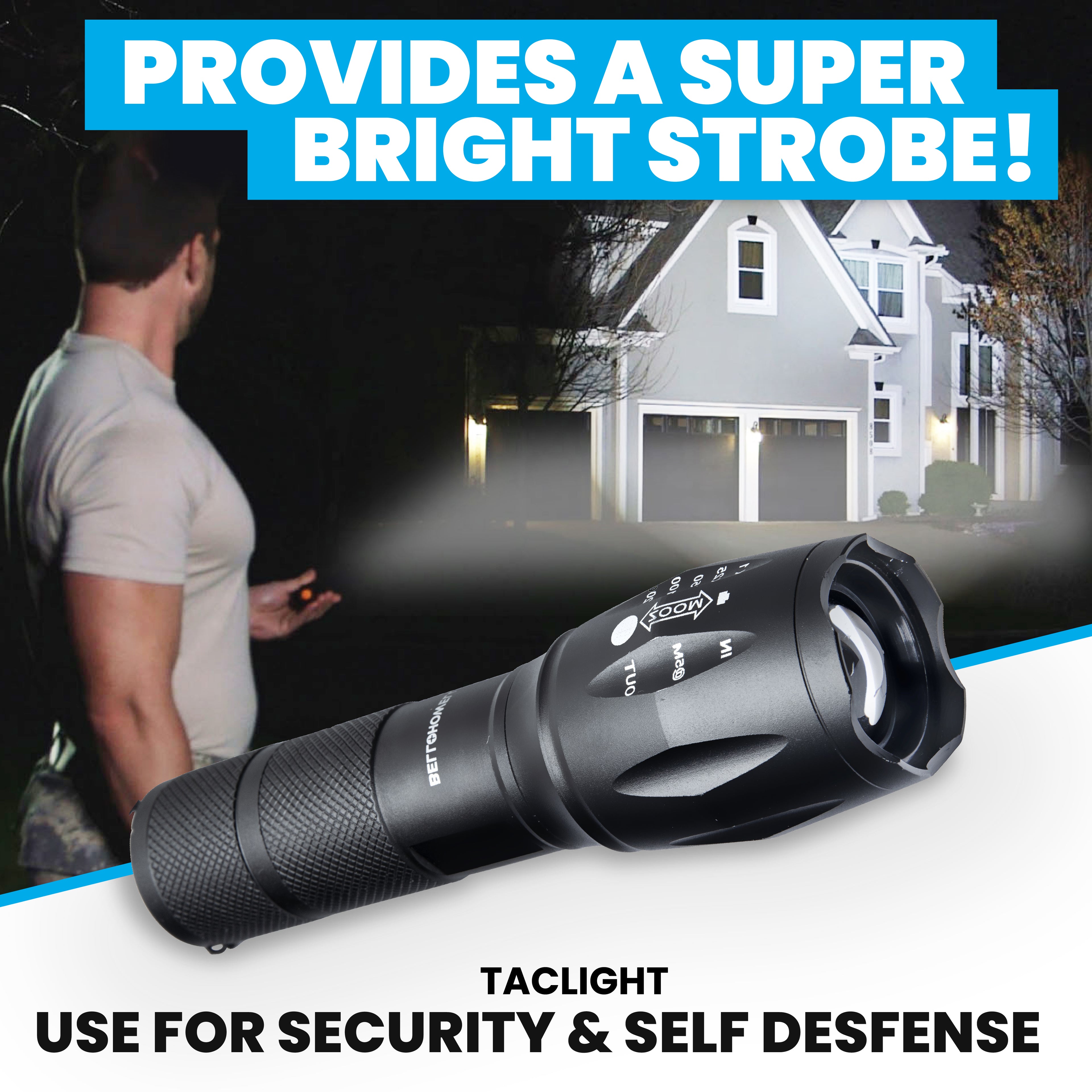 Bell Howell 3pk Taclight 40x High Performance 50000 HRS Flashlight - 3 Pack