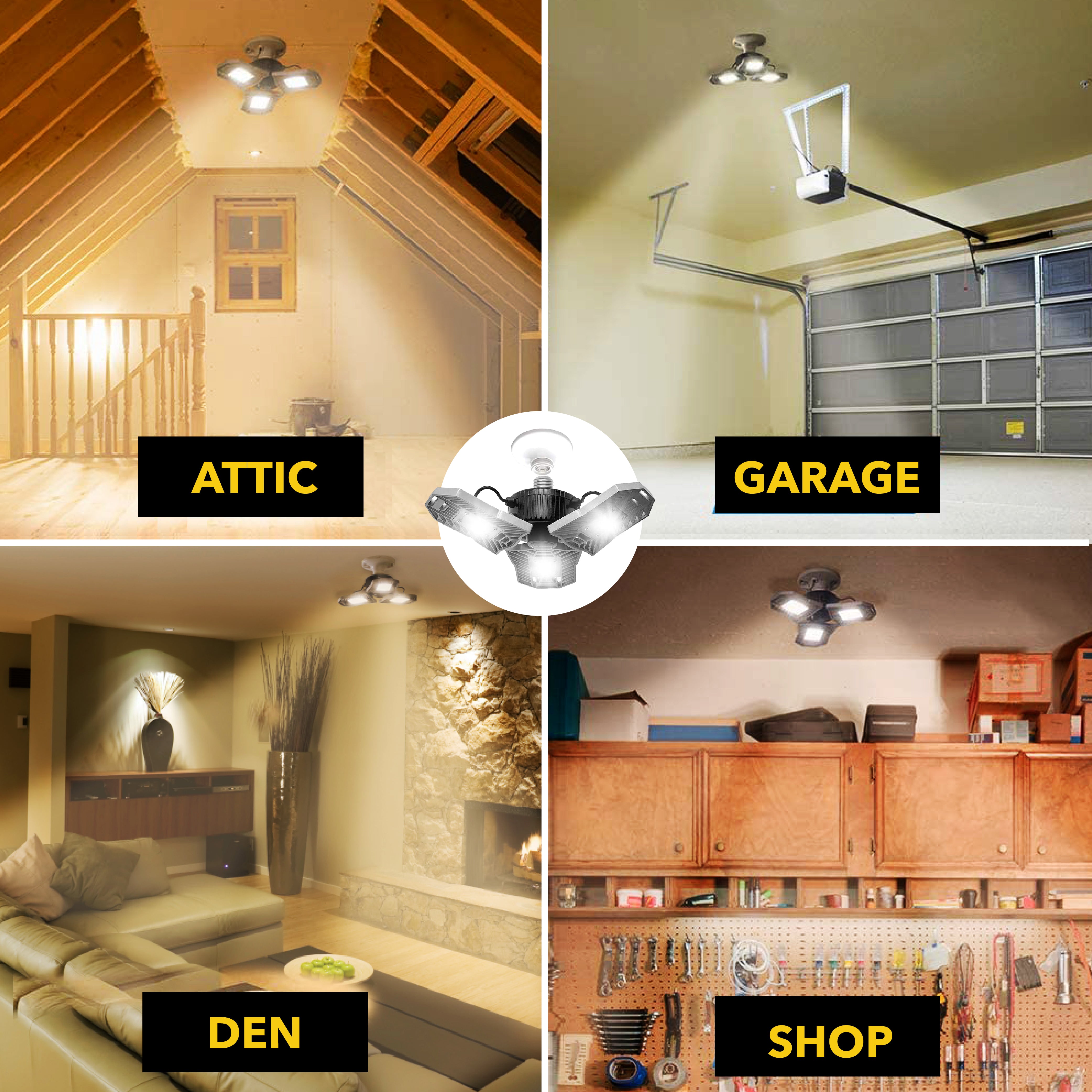 Bell Howell Triburst 4000 Lumen LED Garage Lights Ceiling LED High