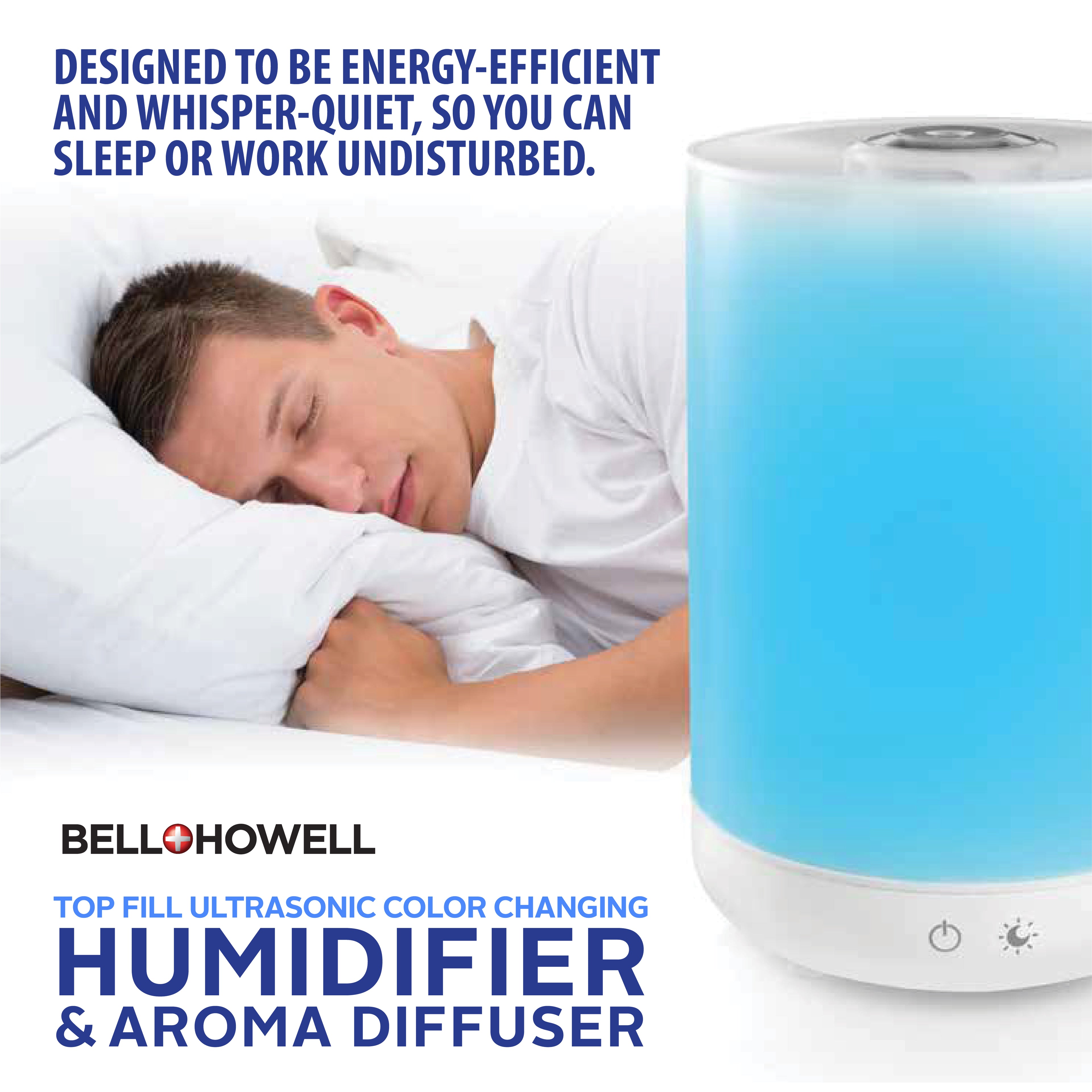 4L Top Fill Humidifier, Color Changing, Essential Oils, Quiet Cool Mist, 360° Rotation Nozzle & Auto Shutoff