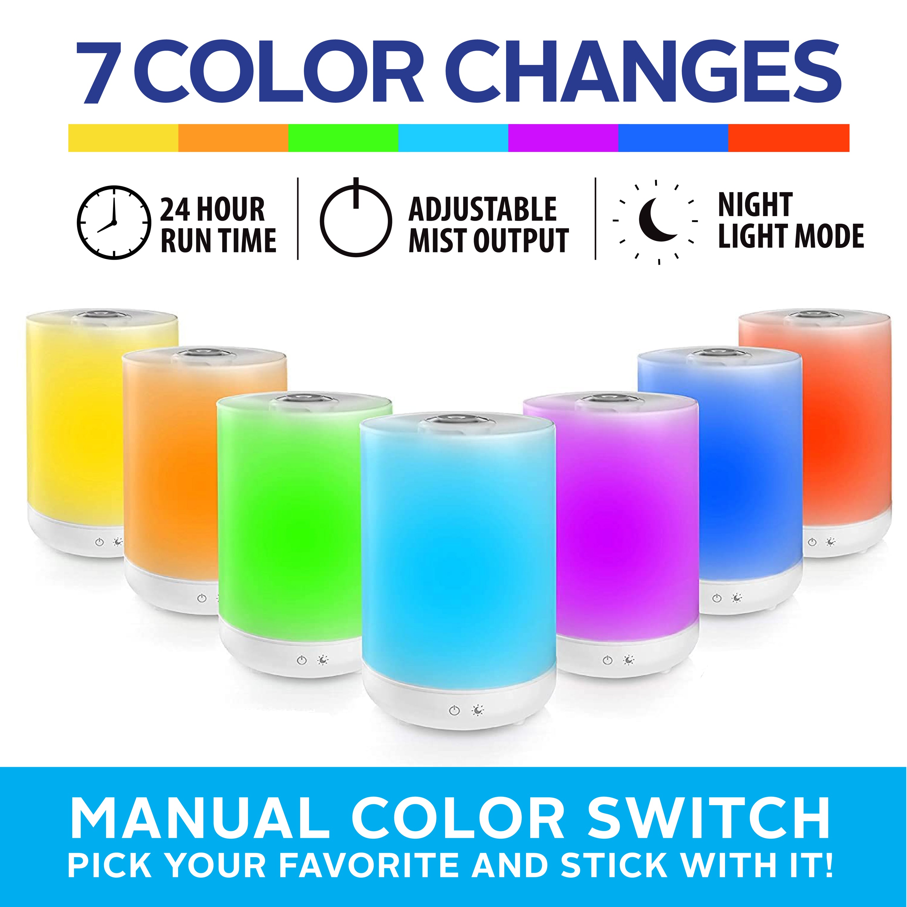 Bell + Howell Top Fill Color Changing Humidifier