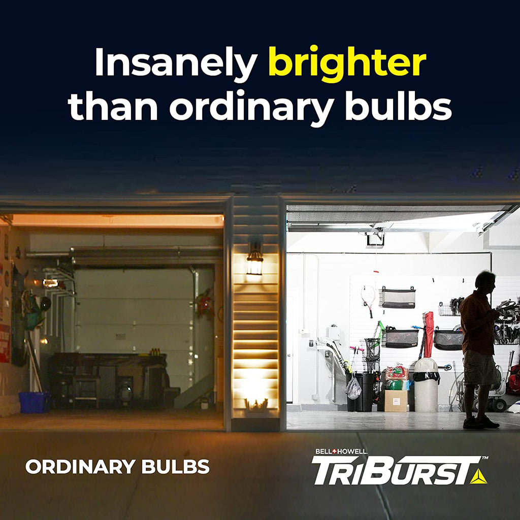 Bell+Howell Triburst Motion Activated LED Garage Light 4000 Lumen High Intensity Lighting with 144 LED Bulbs, Multi-Directional Triple Panel LED Shop Light, Ceiling Light, and Garage Lighting