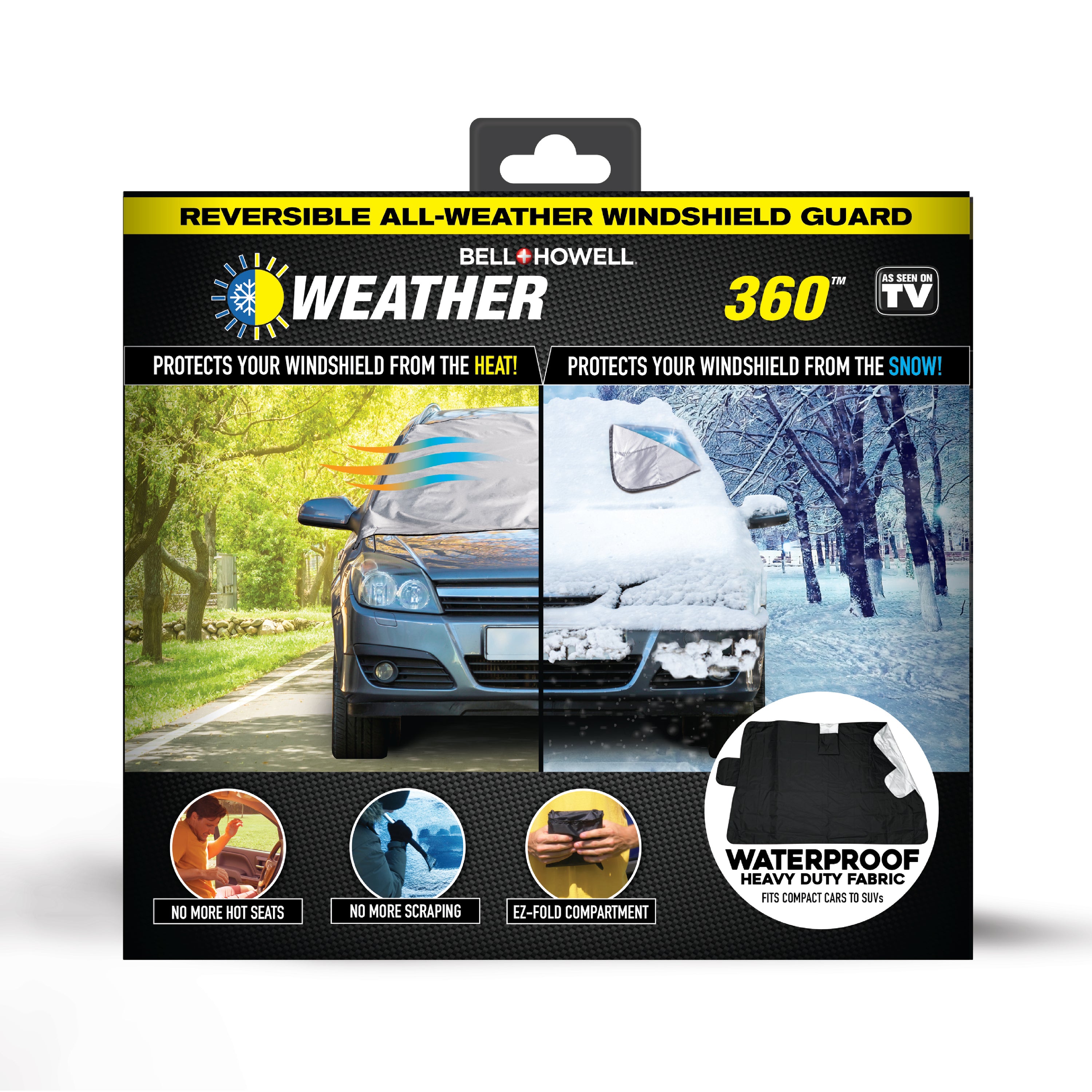Weatherforce 360 All-Weather Sunshade Ice Cover Heavy Duty Reversible  Windshield Protector 6 by 10 feet Fabric For Any Car Protects from Heat &  Snow