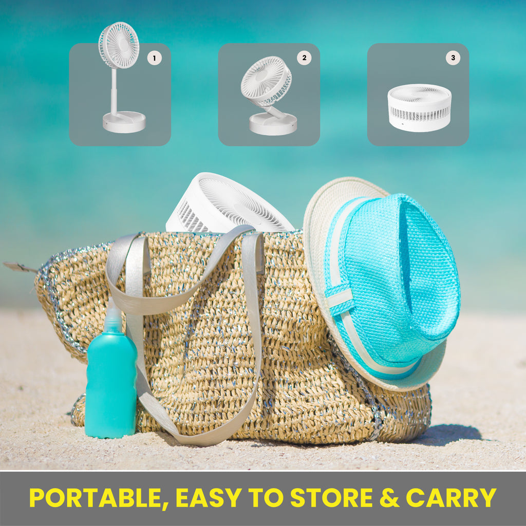 Mini Foldaway Fan- White