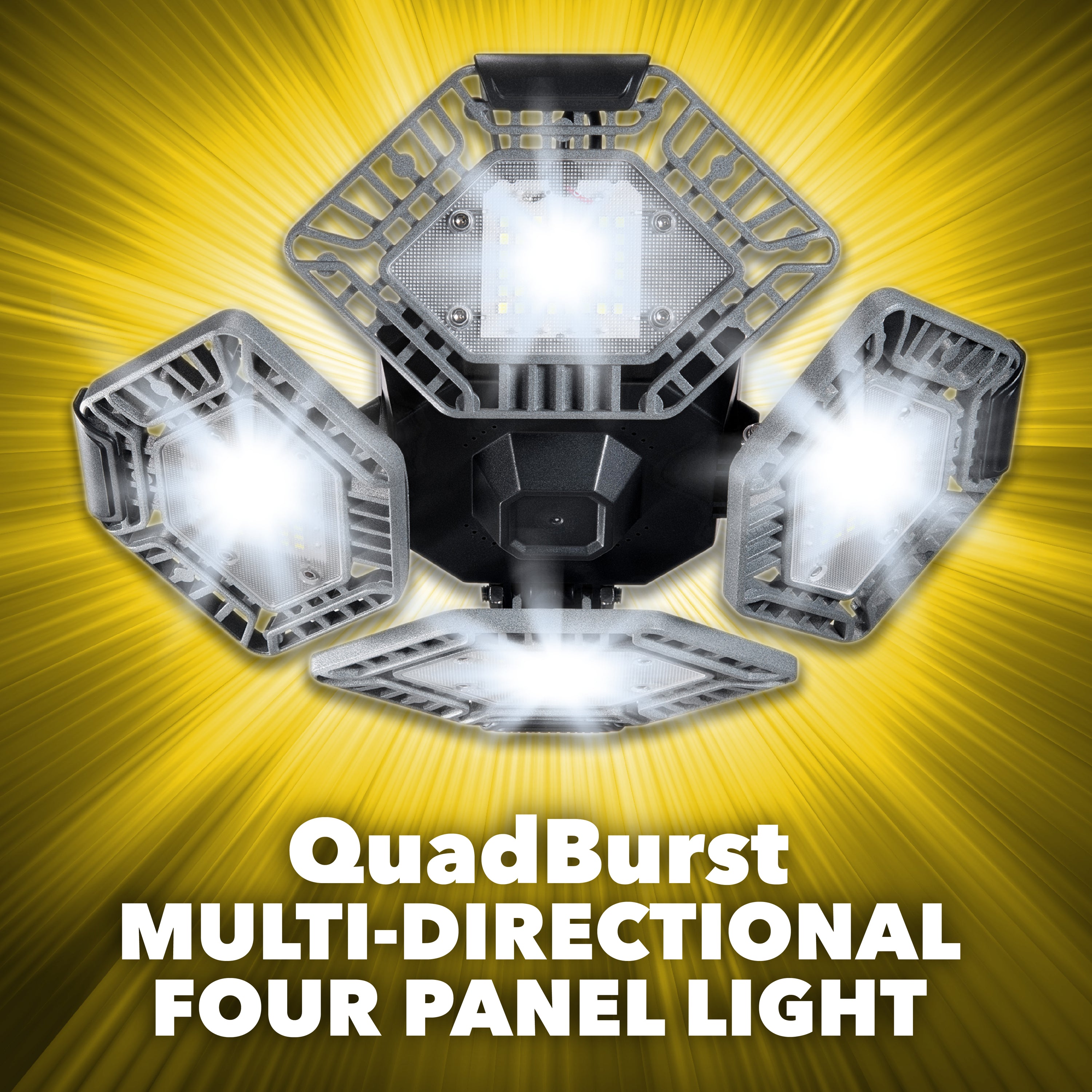 Bell+Howell Quadburst LED Lighting with 5,500 Lumens, 4 Multi-Directional Panels with 192 Ultra High-Intensity LED Bulbs, Simple Installation and Wireless
