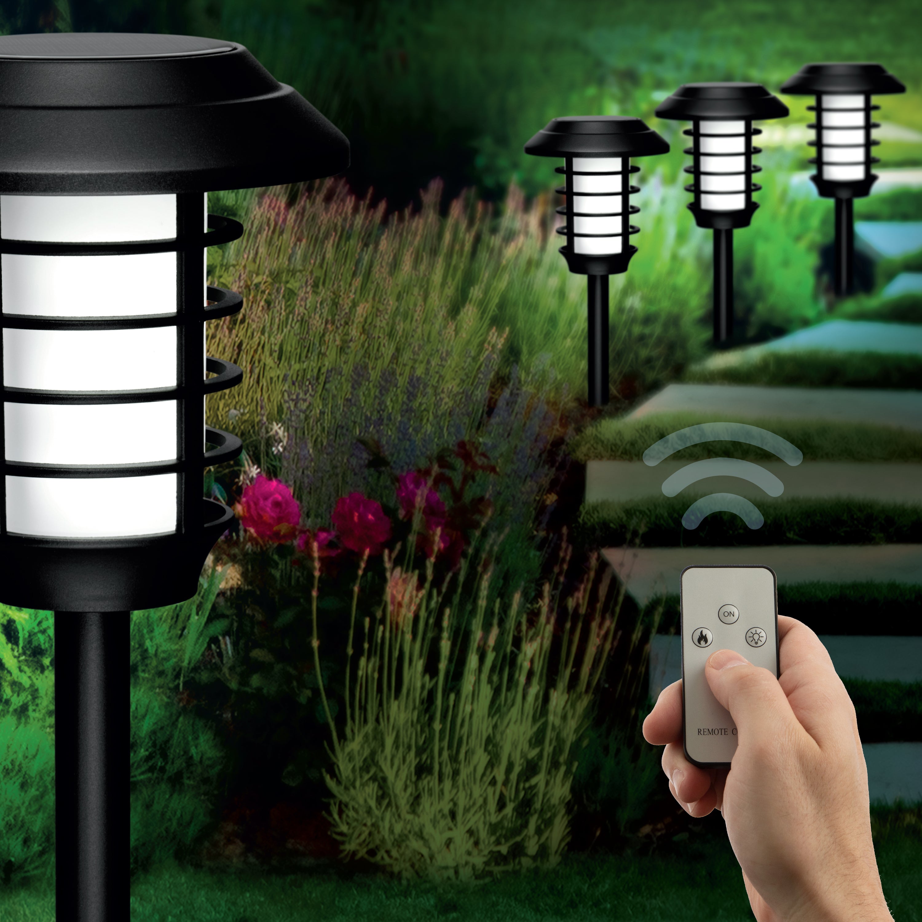 Bell + Howell Smart Solar Pathway Lights with Remote Control- 4 Pack