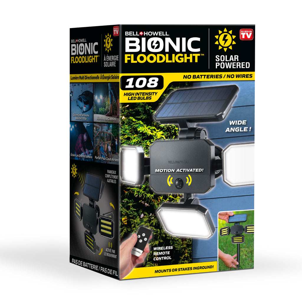 The Original Bell + Howell Bionic Remote Controlled Motion Activated Solar Floodlight