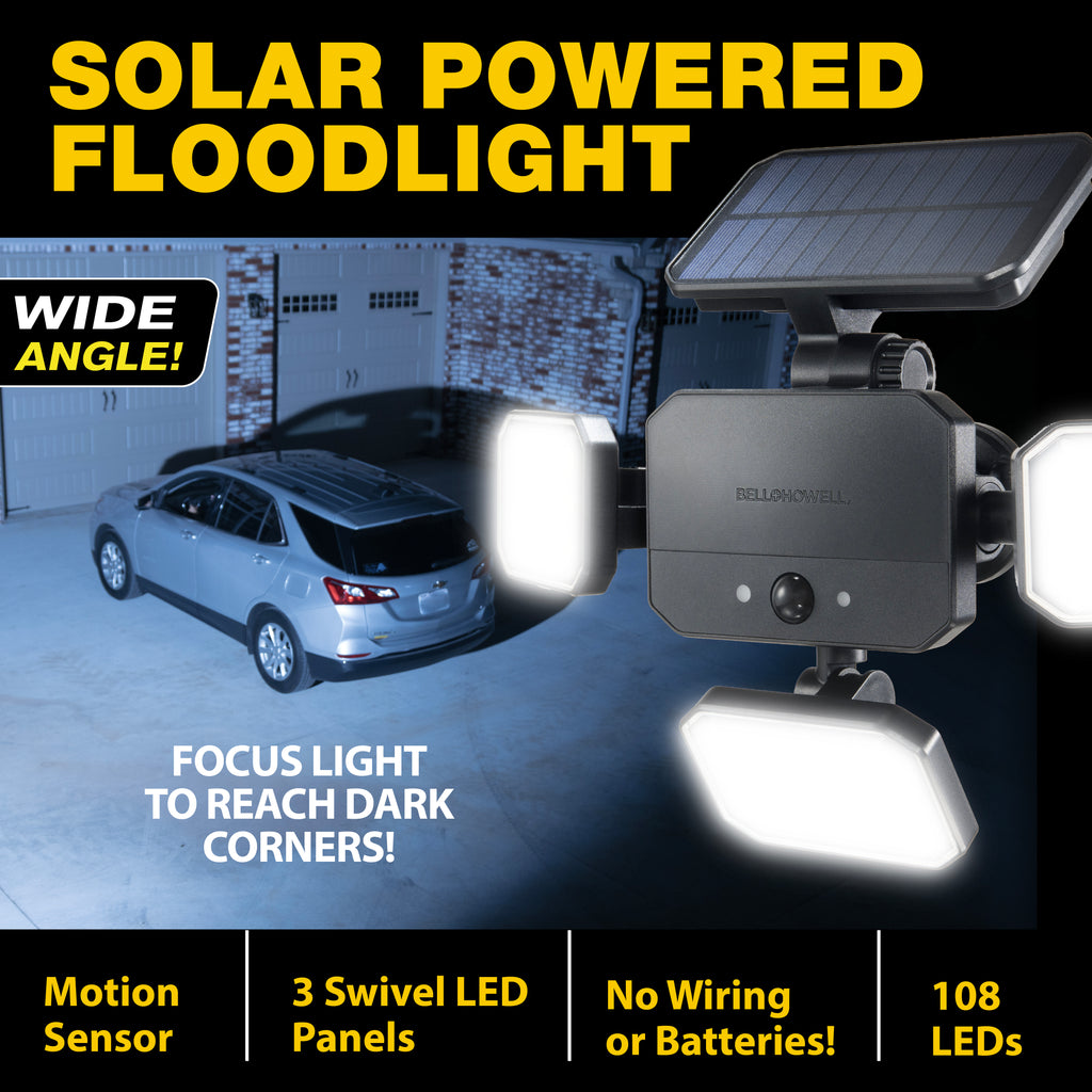 The Original Bell + Howell Bionic Remote Controlled Motion Activated Solar Floodlight