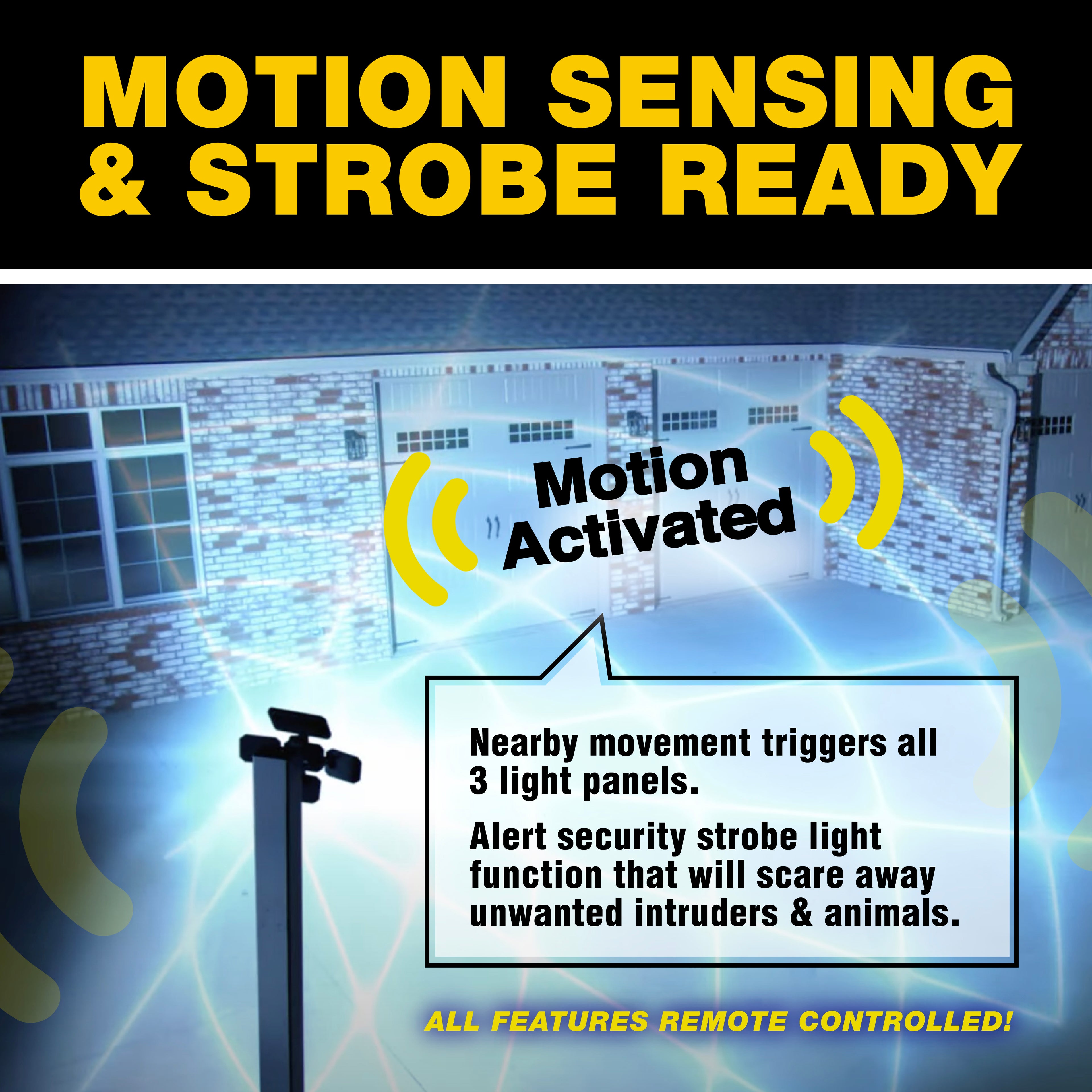 The Original Bell + Howell Bionic Remote Controlled Motion Activated Solar Floodlight