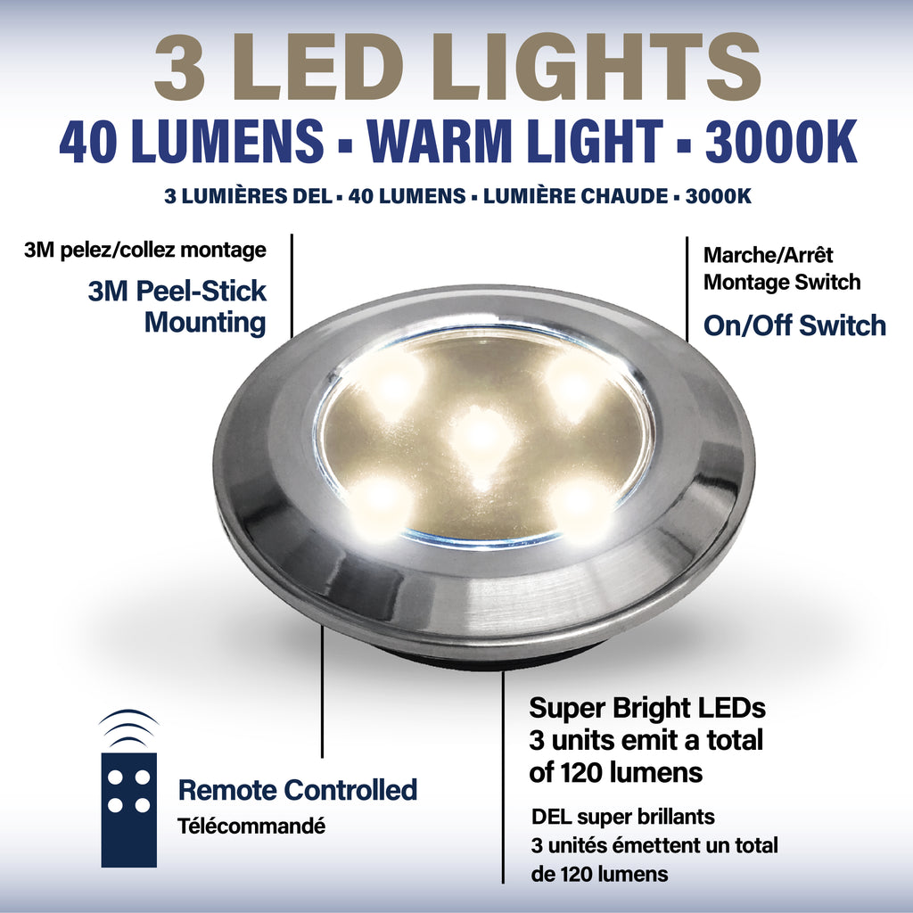 Wireless Remote Lights Chrome