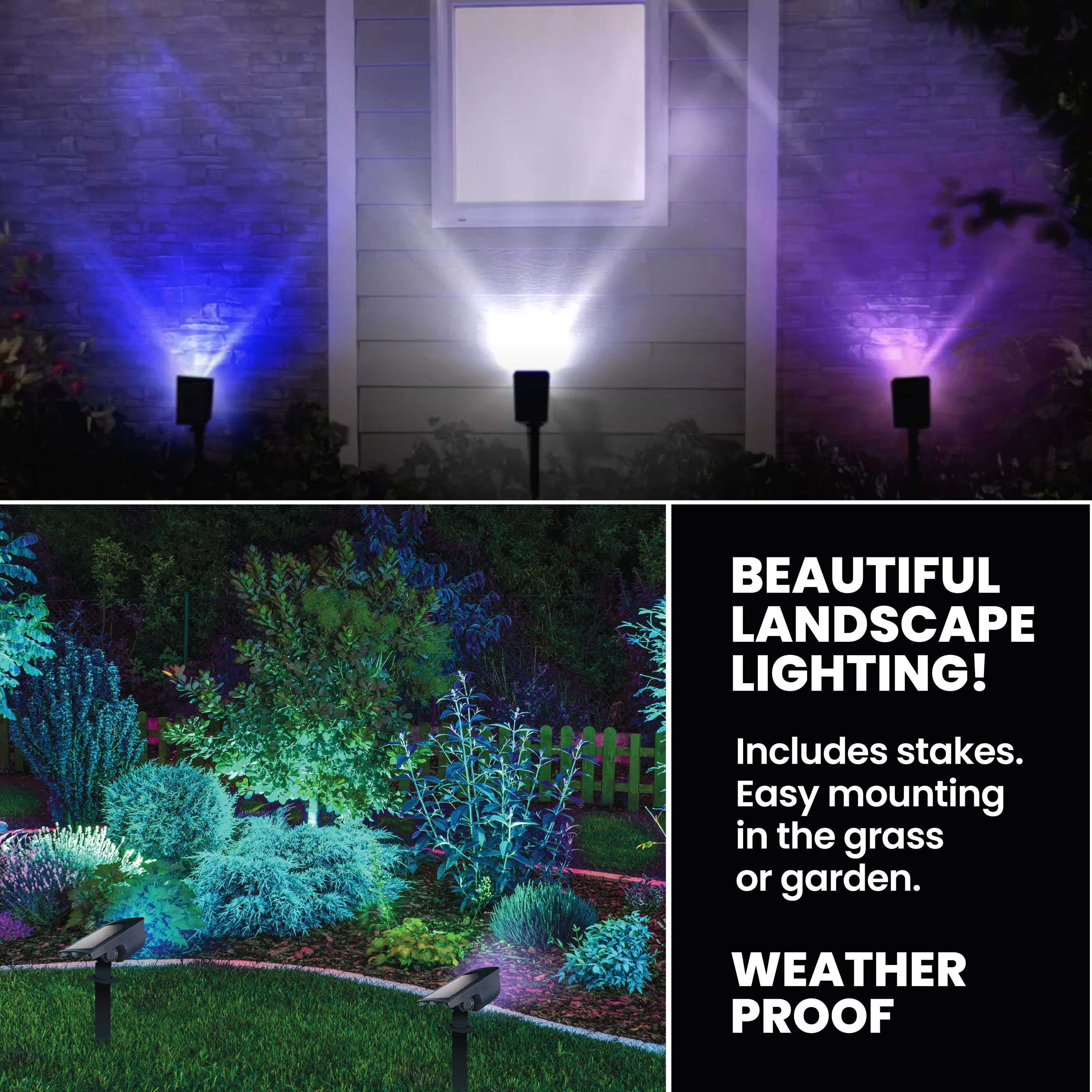 bell + howell bionic grow burst plant light Bell + Howell Bionic Color Burst Solar Powered Spotlight (2 pack)