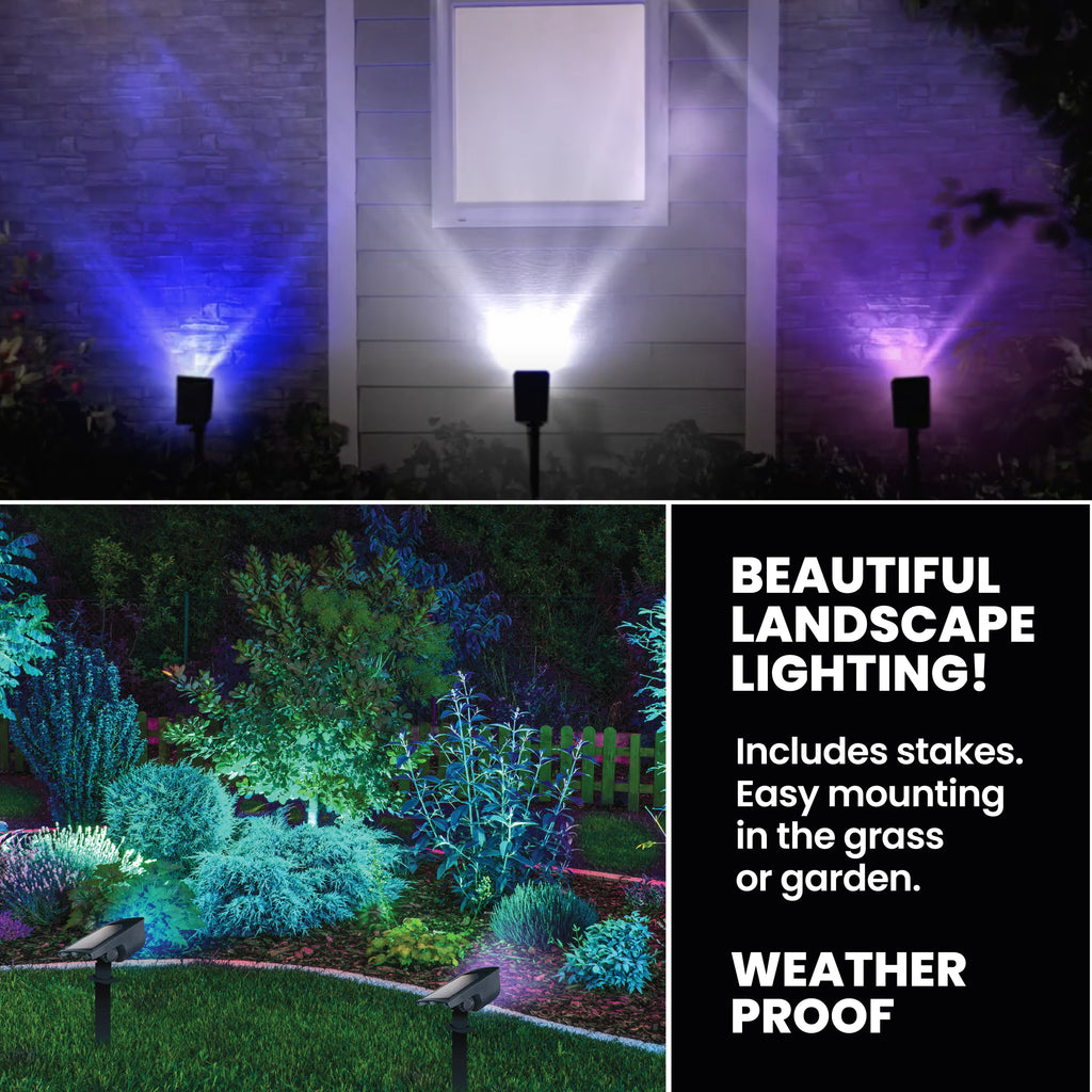Bell + Howell Bionic Color Burst Solar Powered Spotlight (2 pack)