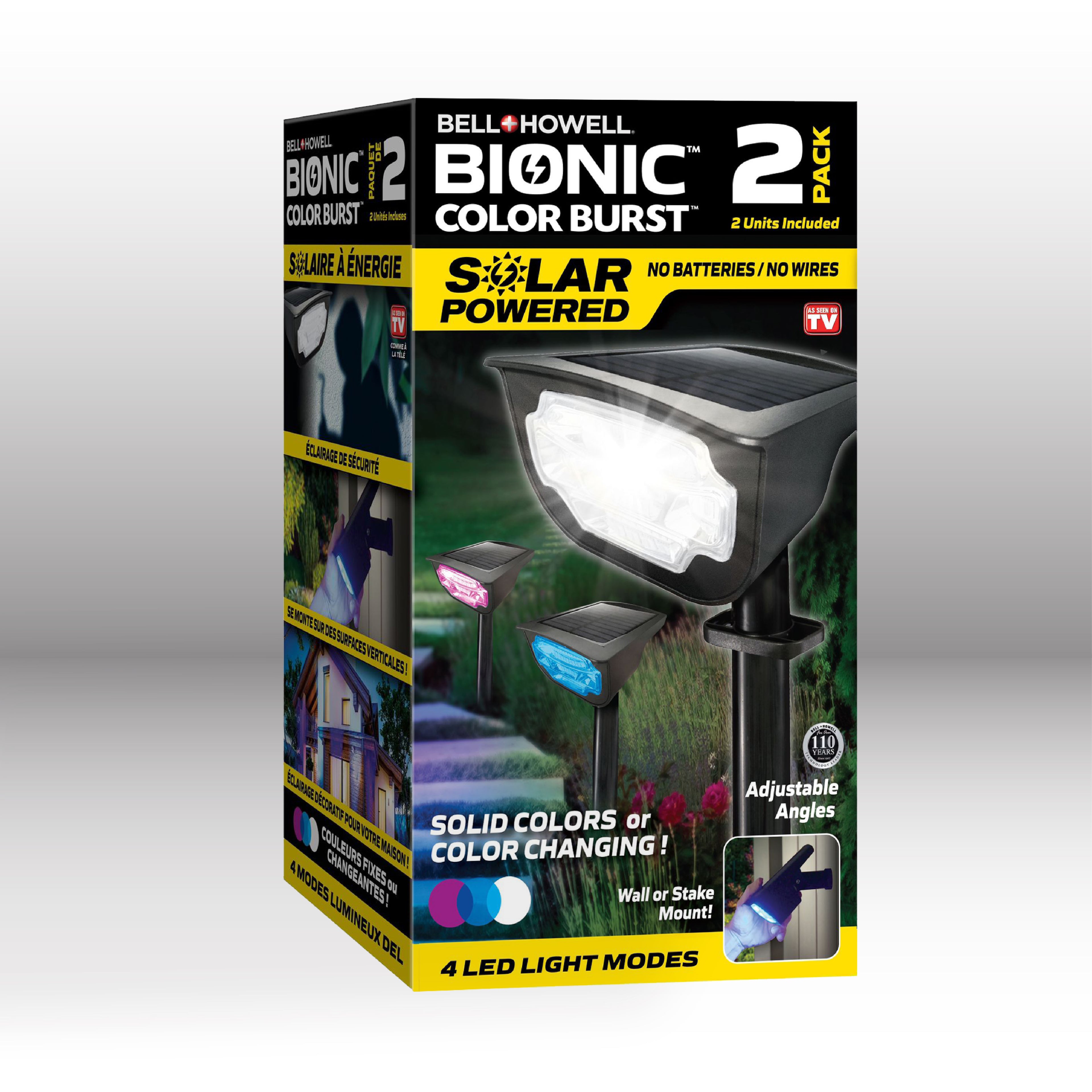 Bell + Howell Bionic Color Burst Solar Powered Spotlight (2 pack)