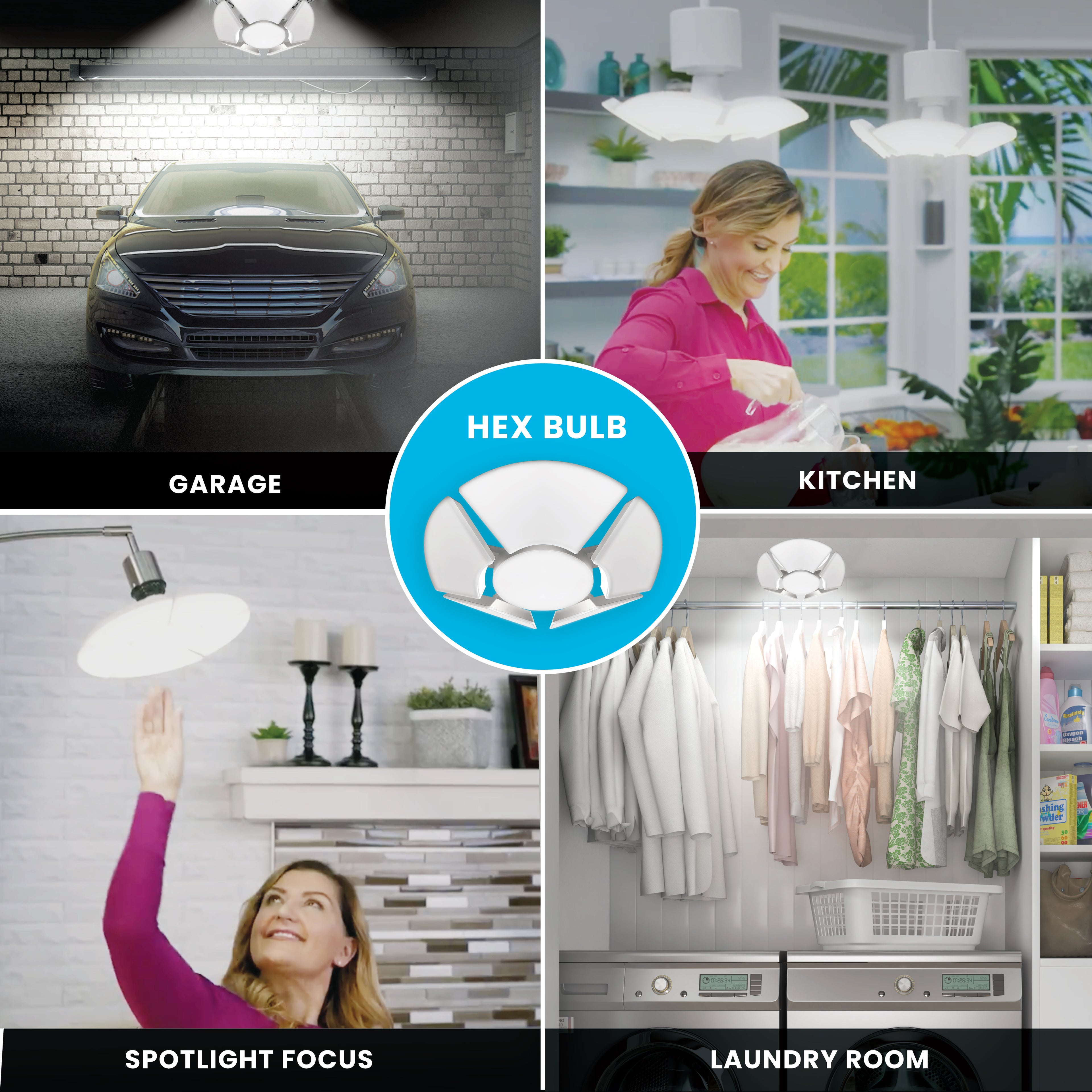 Hexbulb Adjustable 6-Panel Light Bulb - 3000 Lumens
