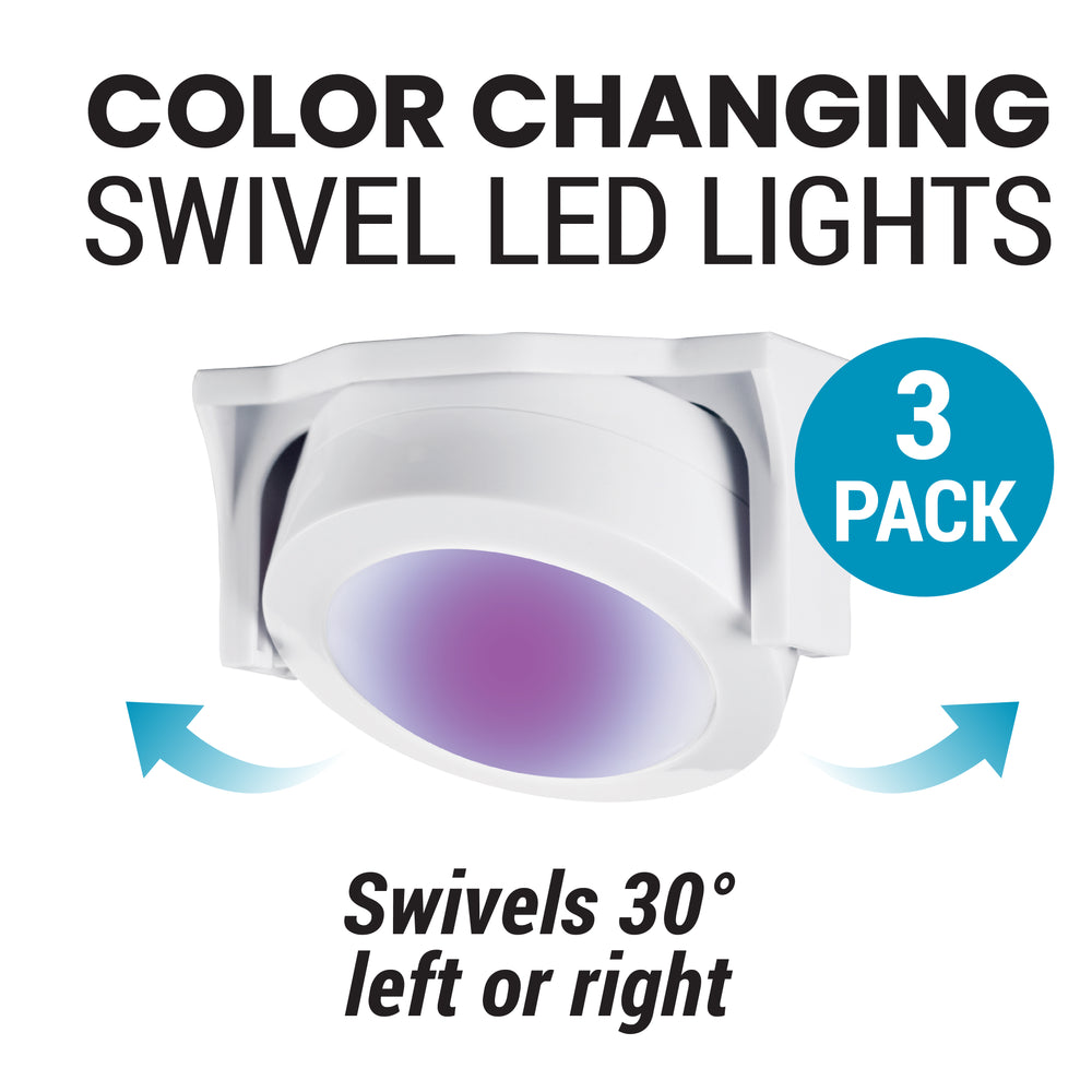 Bell + Howell Color 3-Pack Changing Swivel Lights