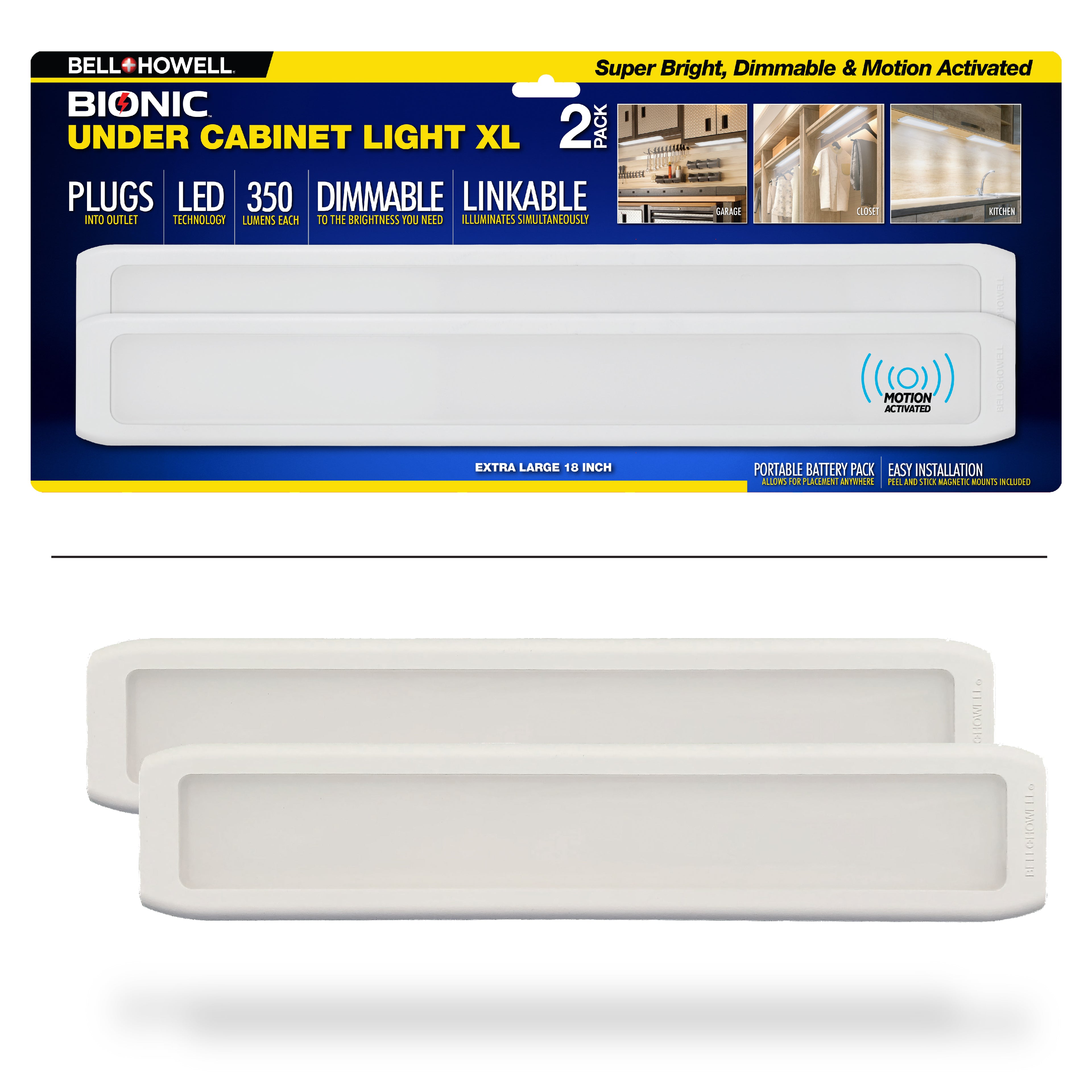Bell + Howell Bionic 18" Motion Activated Under Cabinet Lights
