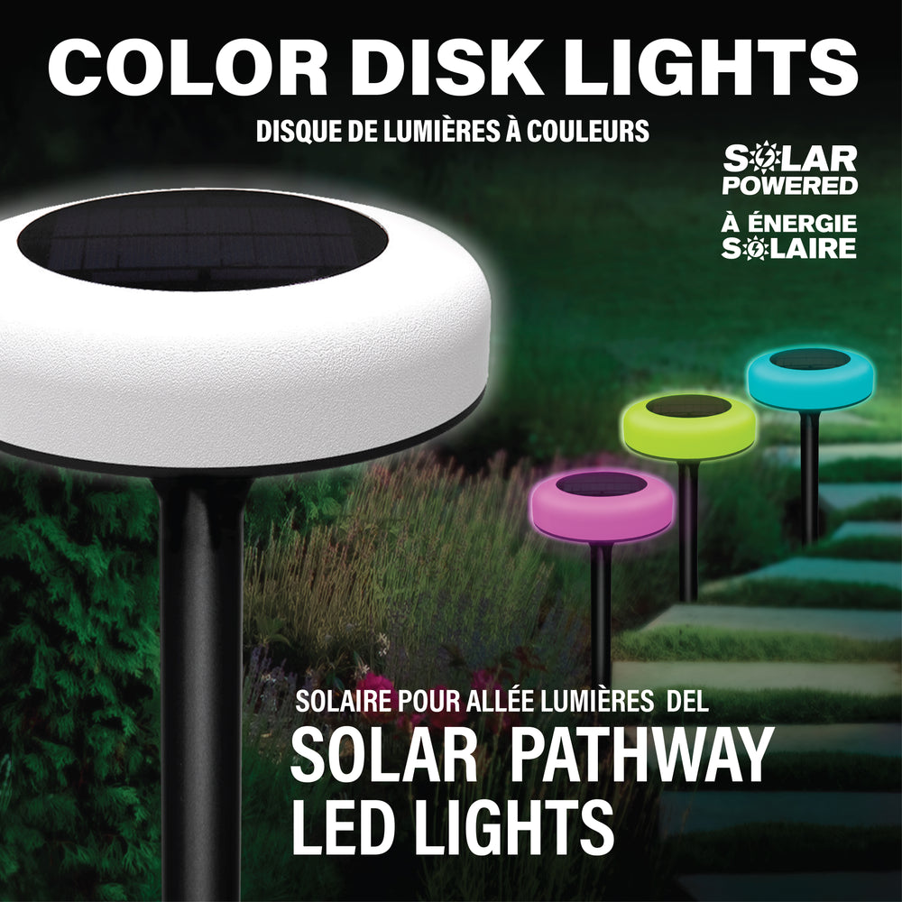 Bell + Howell Pathway & Landscape Color Disk - Color Changing Disk Lights - 4 Pack