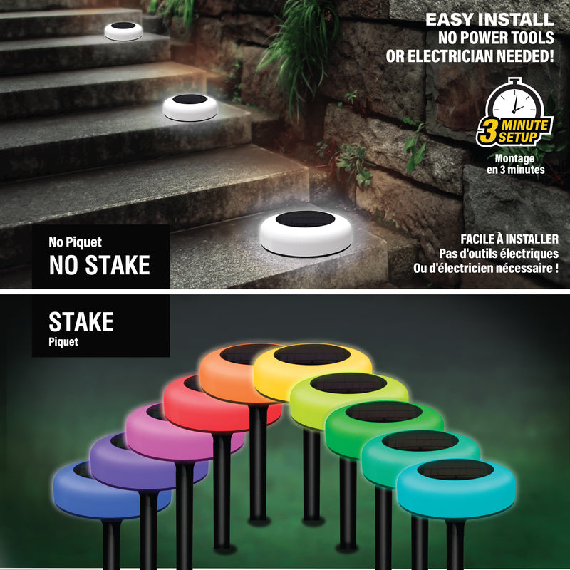 Bell + Howell Pathway & Landscape Color Disk - Color Changing Disk Lights - 4 Pack