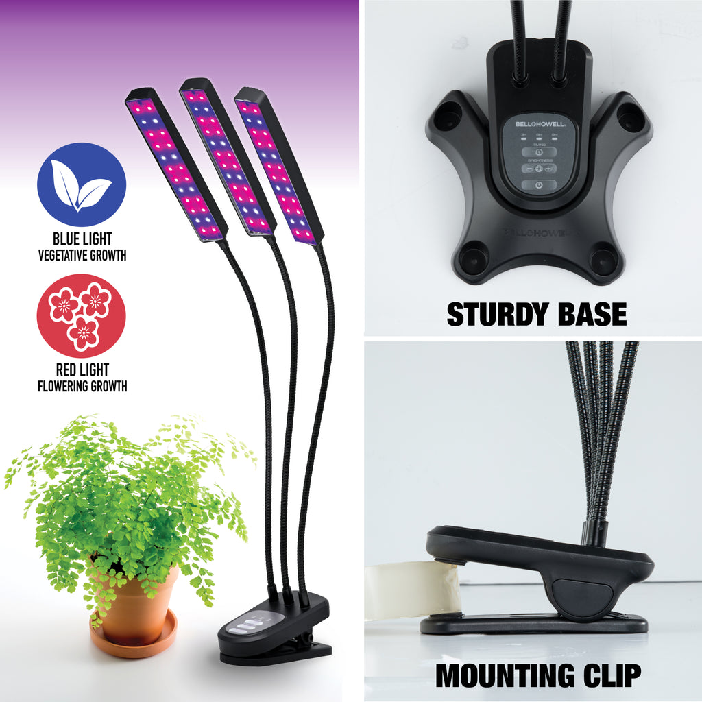 Bionic Grow Light - 2, 3 and 4-Head Adjustable Full Spectrum LED Grow Lamps with Timer