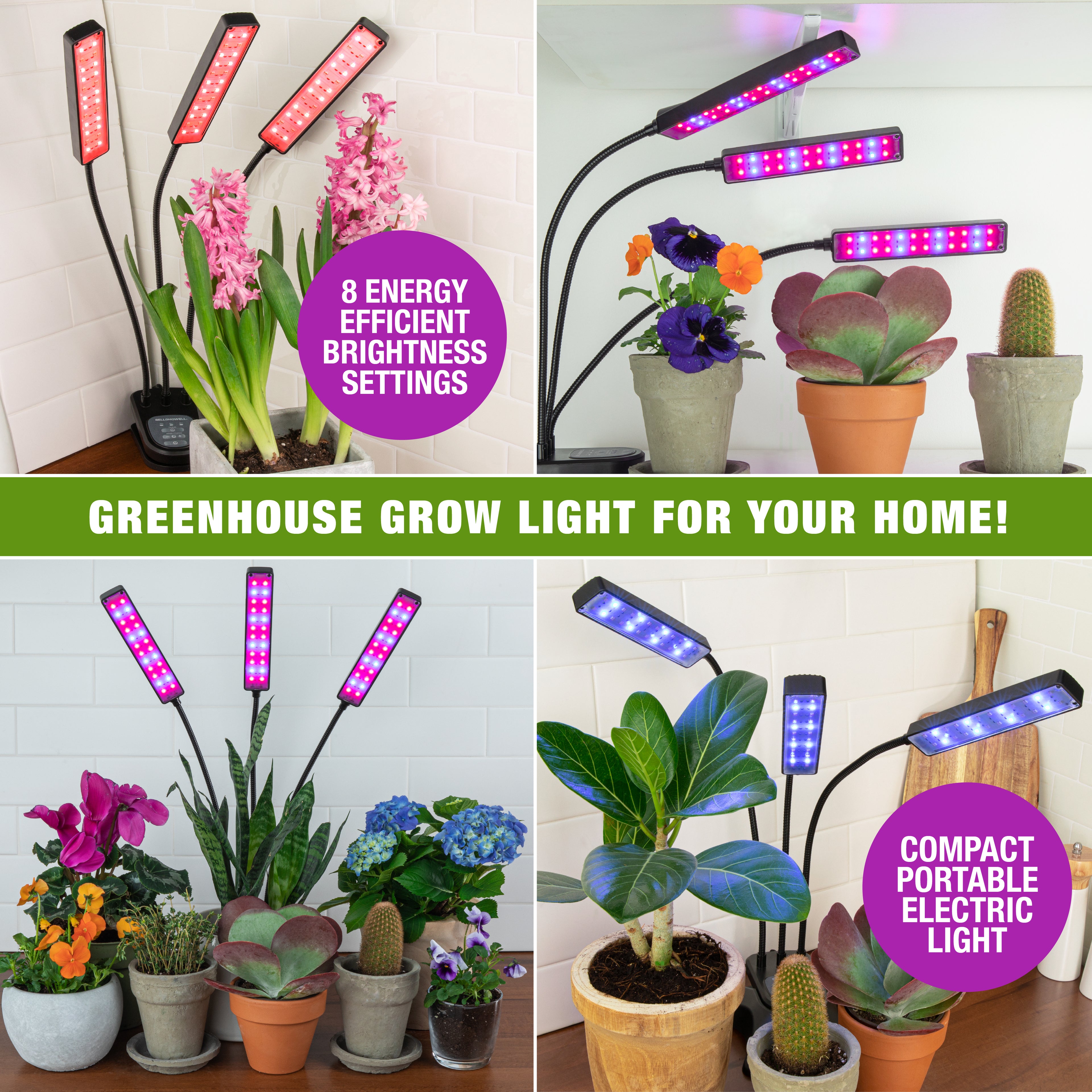 Bionic Grow Light - 2, 3 and 4-Head Adjustable Full Spectrum LED Grow Lamps with Timer